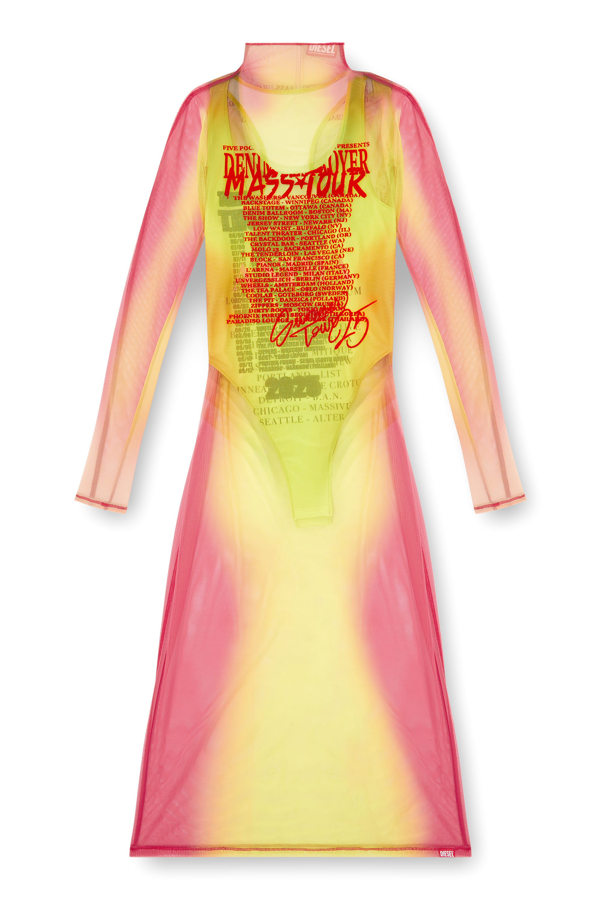 Diesel - D-AFNIC, Abito midi a strati con stampa DJ Donna in Multicolor - 2