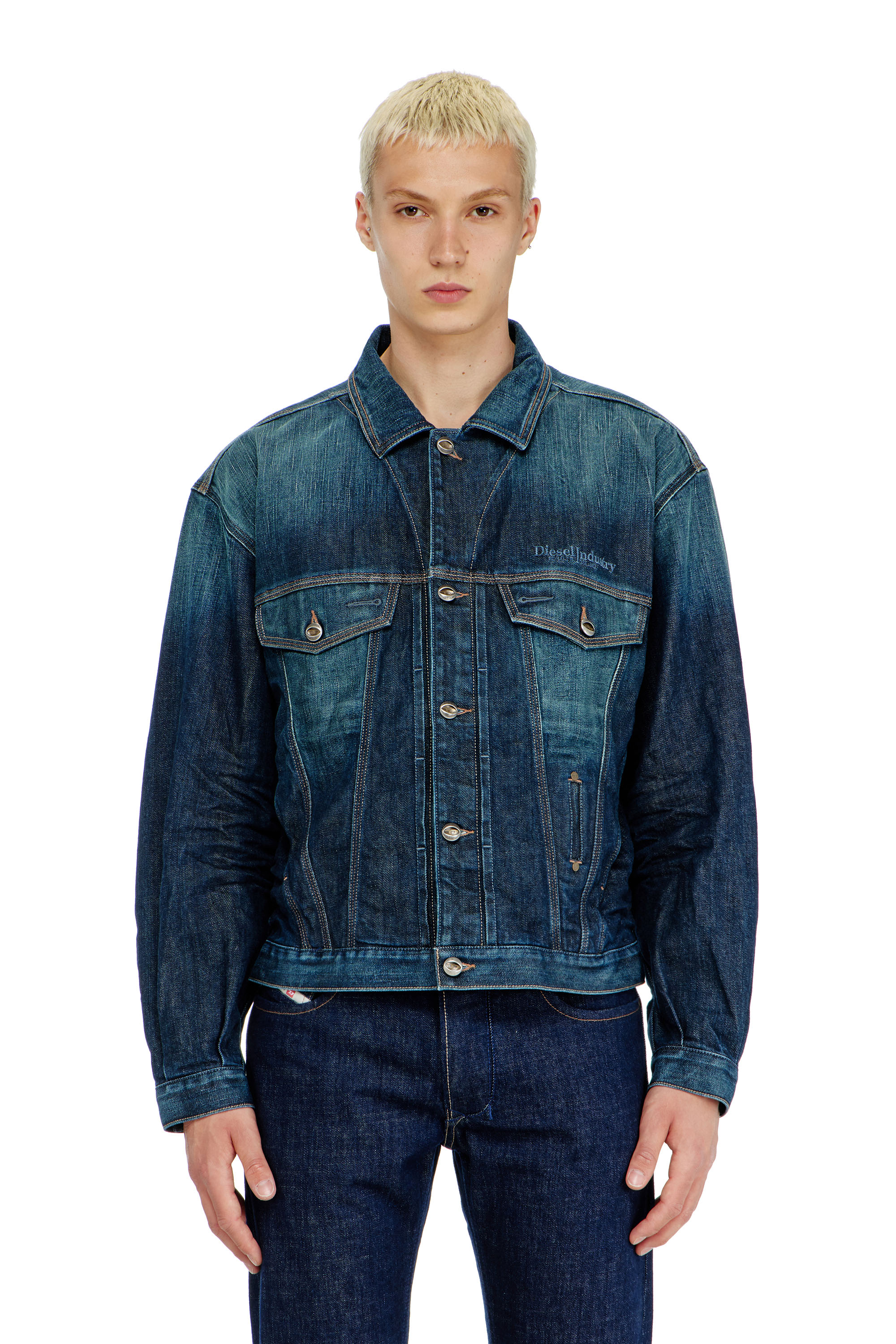 Diesel - D-DENVER-CL, Trucker jacket in denim selvedge Unisex in Blu - 1