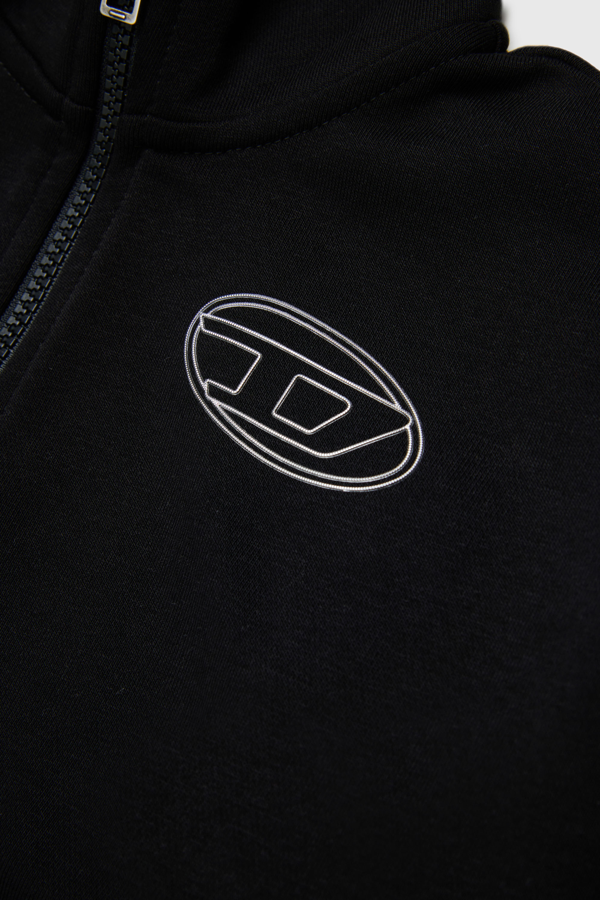Diesel - SALILA, Felpa con zip e logo Oval D Donna in Nero - 4