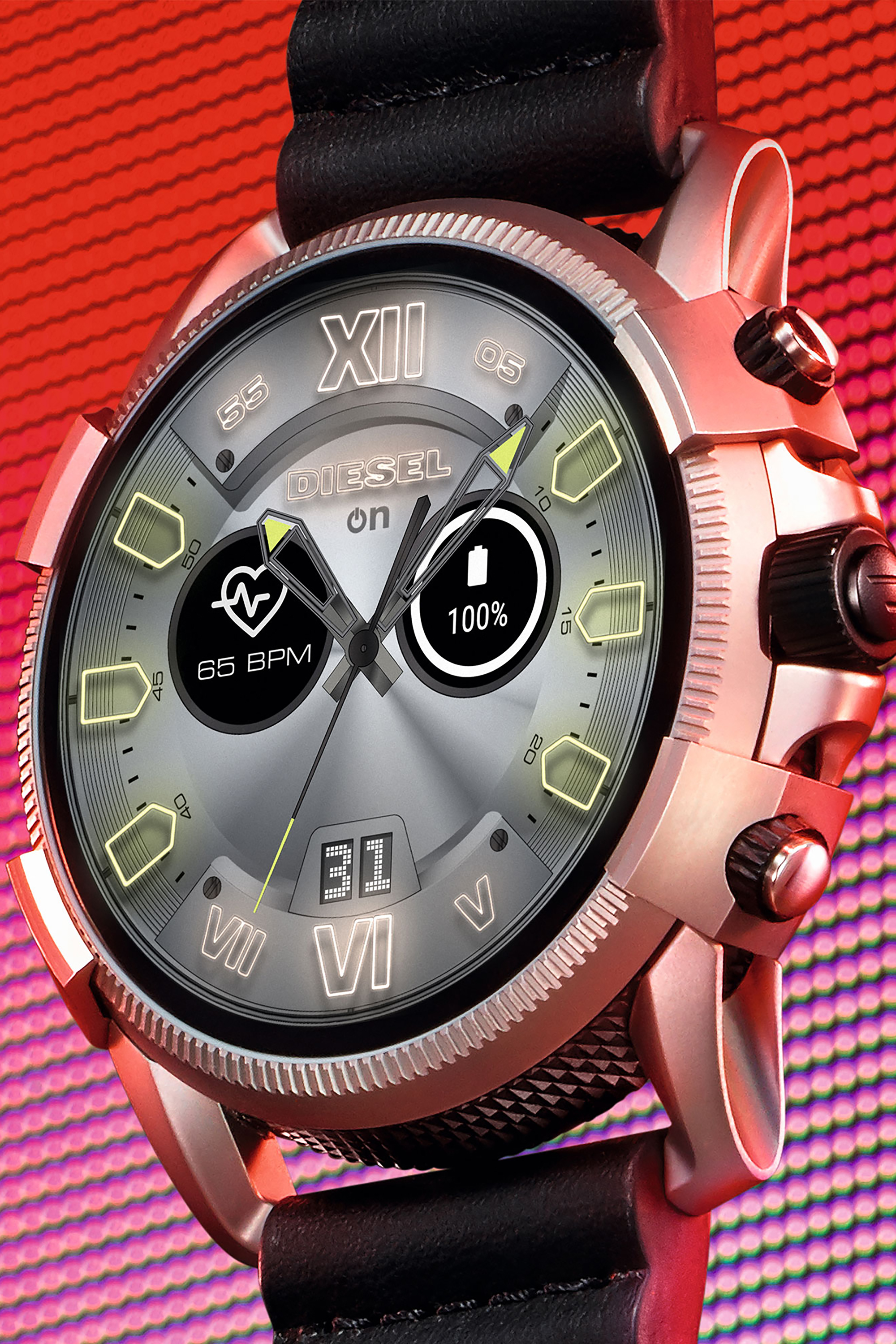 Diesel - DT2008, Full Guard 2.5 smartwatch in pelle nera Uomo in Nero - 4