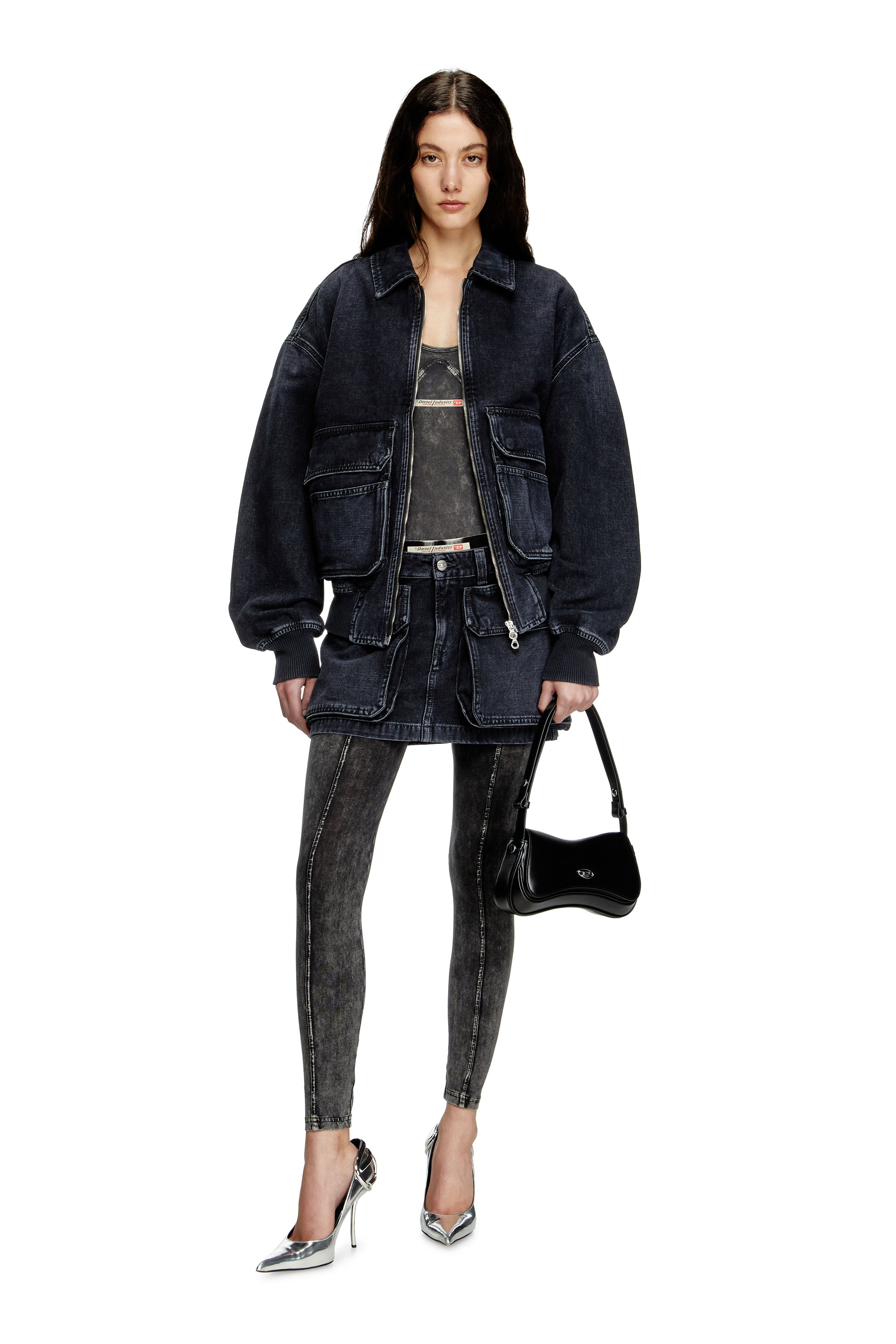 Diesel - D-KURZ, Giacca in denim batavia Unisex in Nero - 7