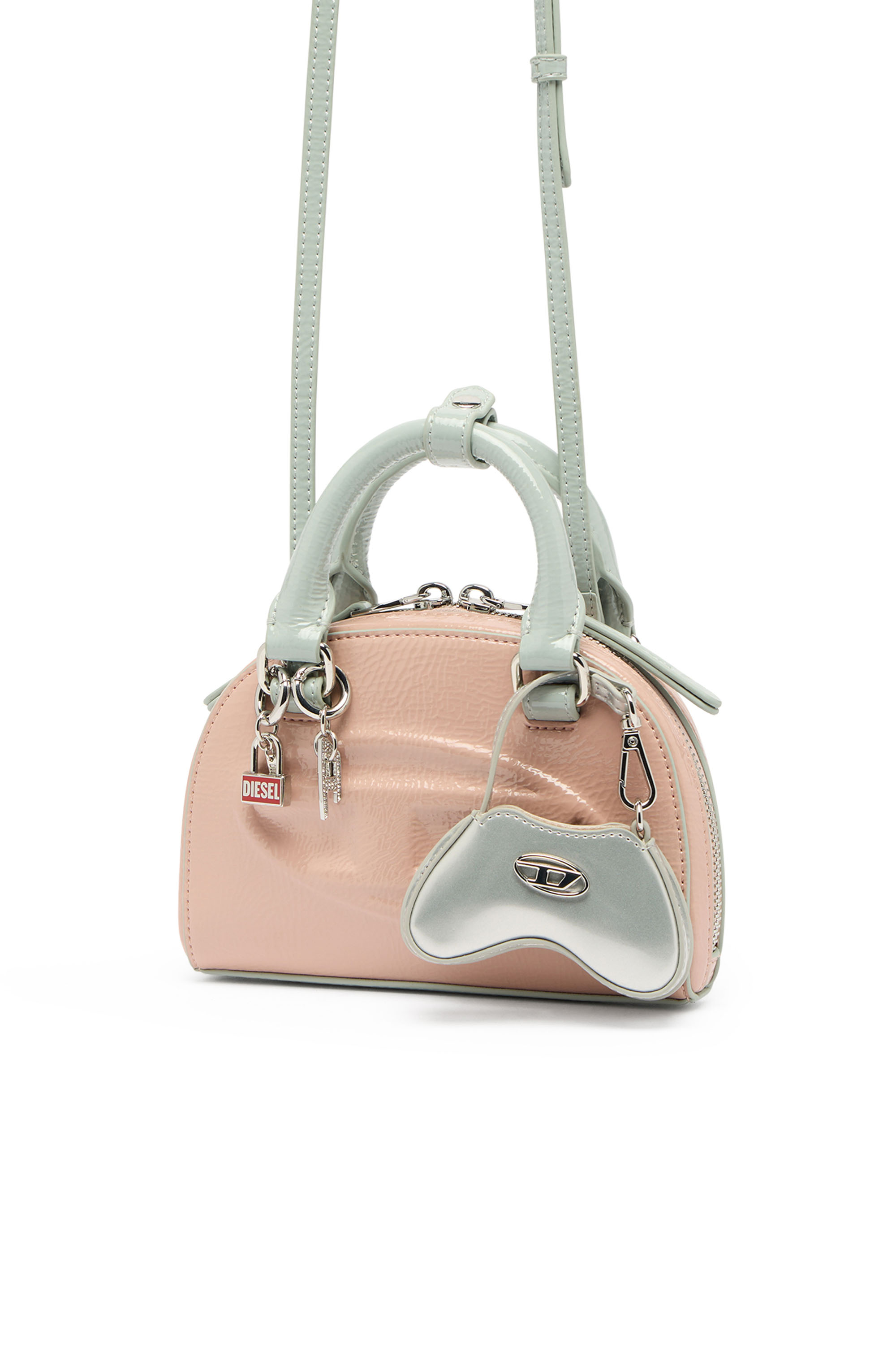 Diesel - 1DR DOME CROSSBODY XS, 1DR Dome-Mini crossbody effetto naplak Donna in Rosa - 6