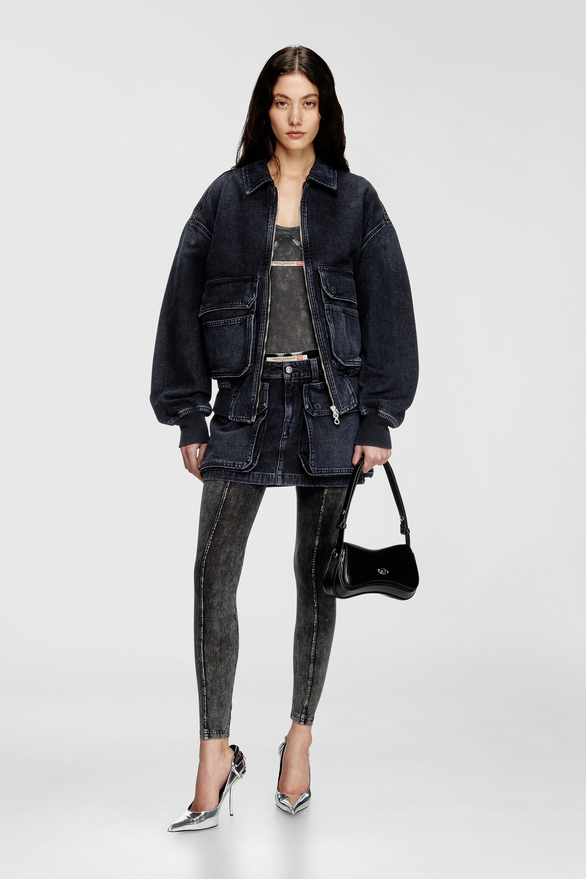 Diesel - D-KURZ, Giacca in denim batavia Unisex in Nero - 2
