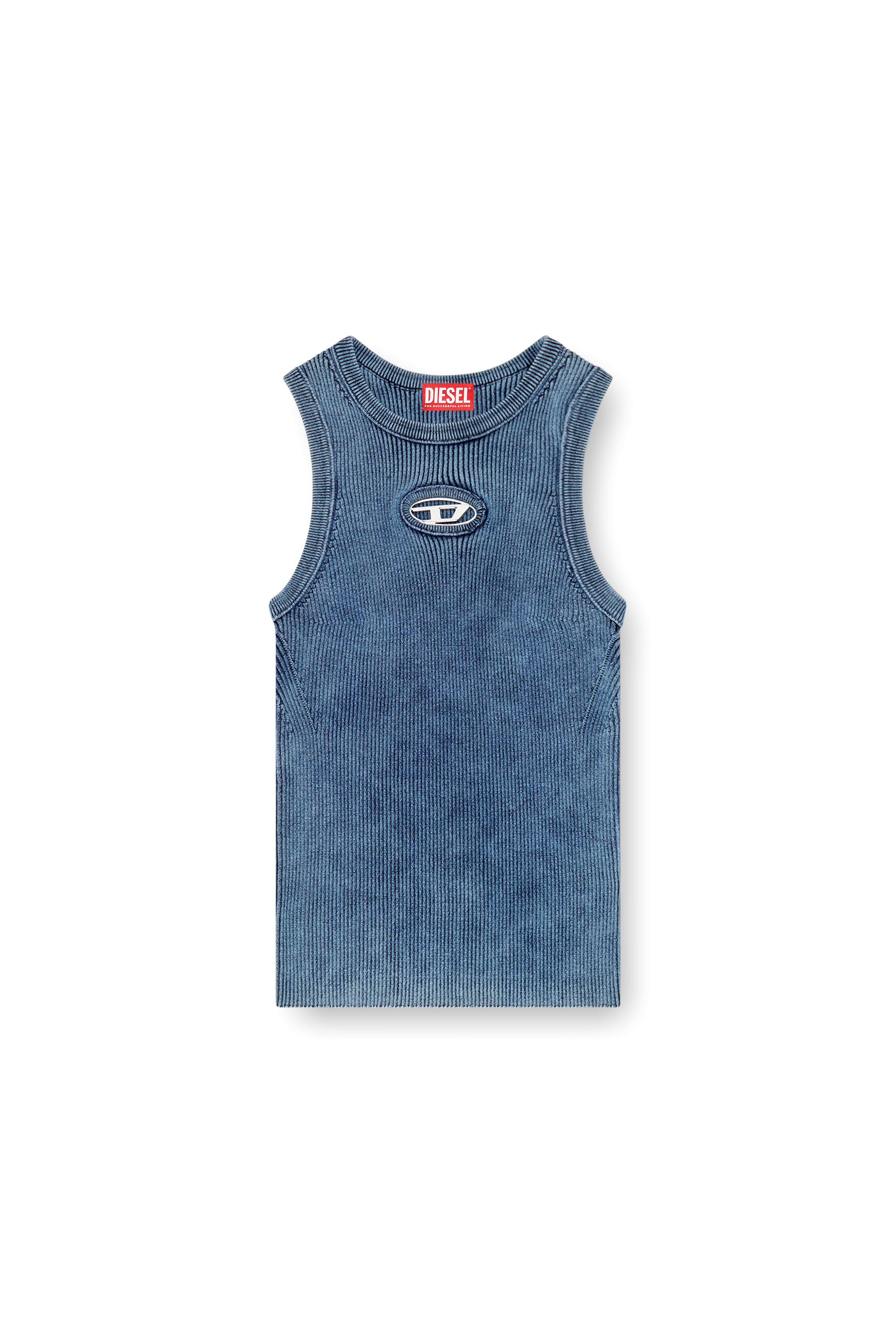 Diesel - M-ANCHOR-A-SL, Canotta a coste con Oval D Donna in Blu - 3