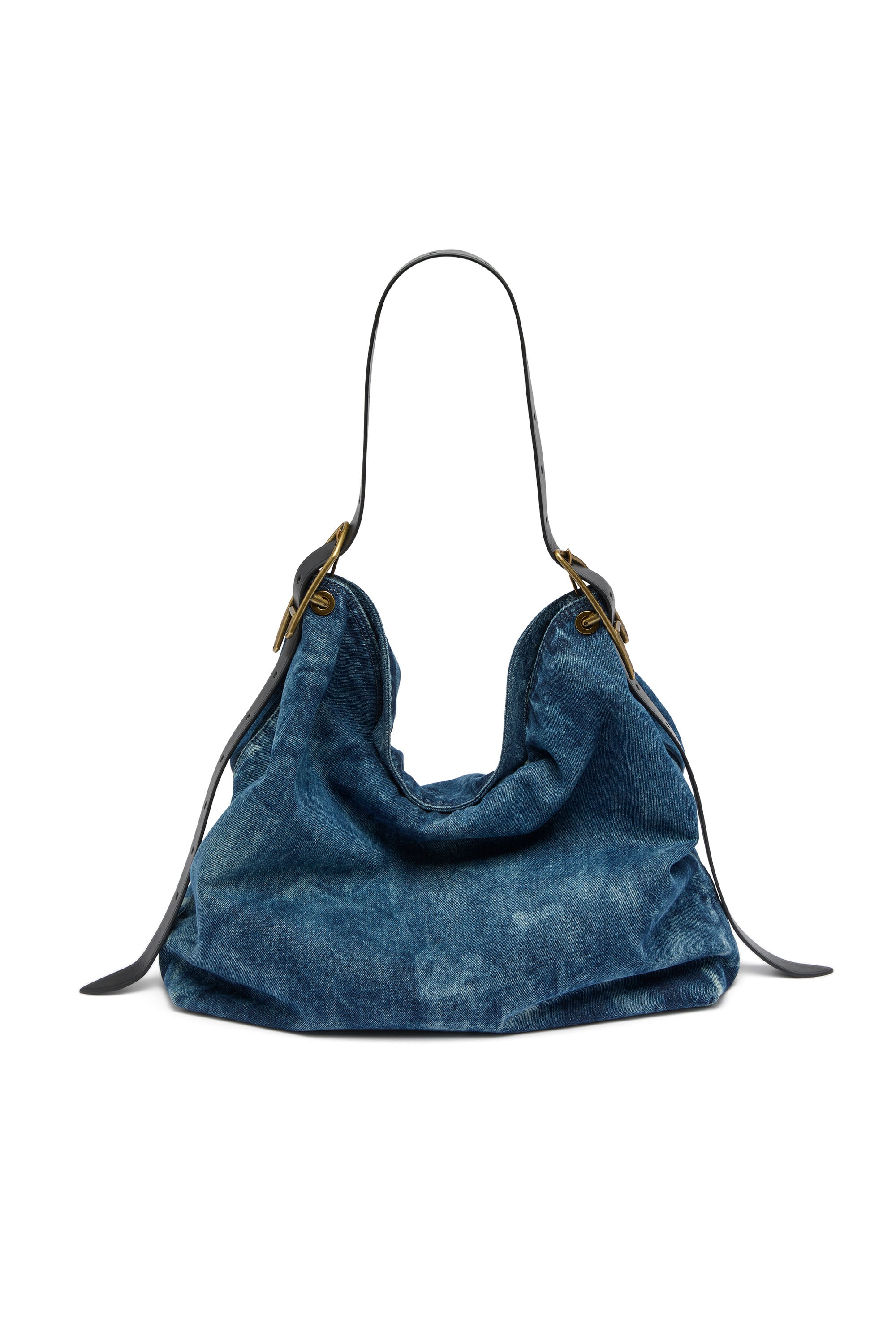 Diesel - D-LINE HOBO L, D-Line-Borsa hobo in denim Donna in Blu - 1