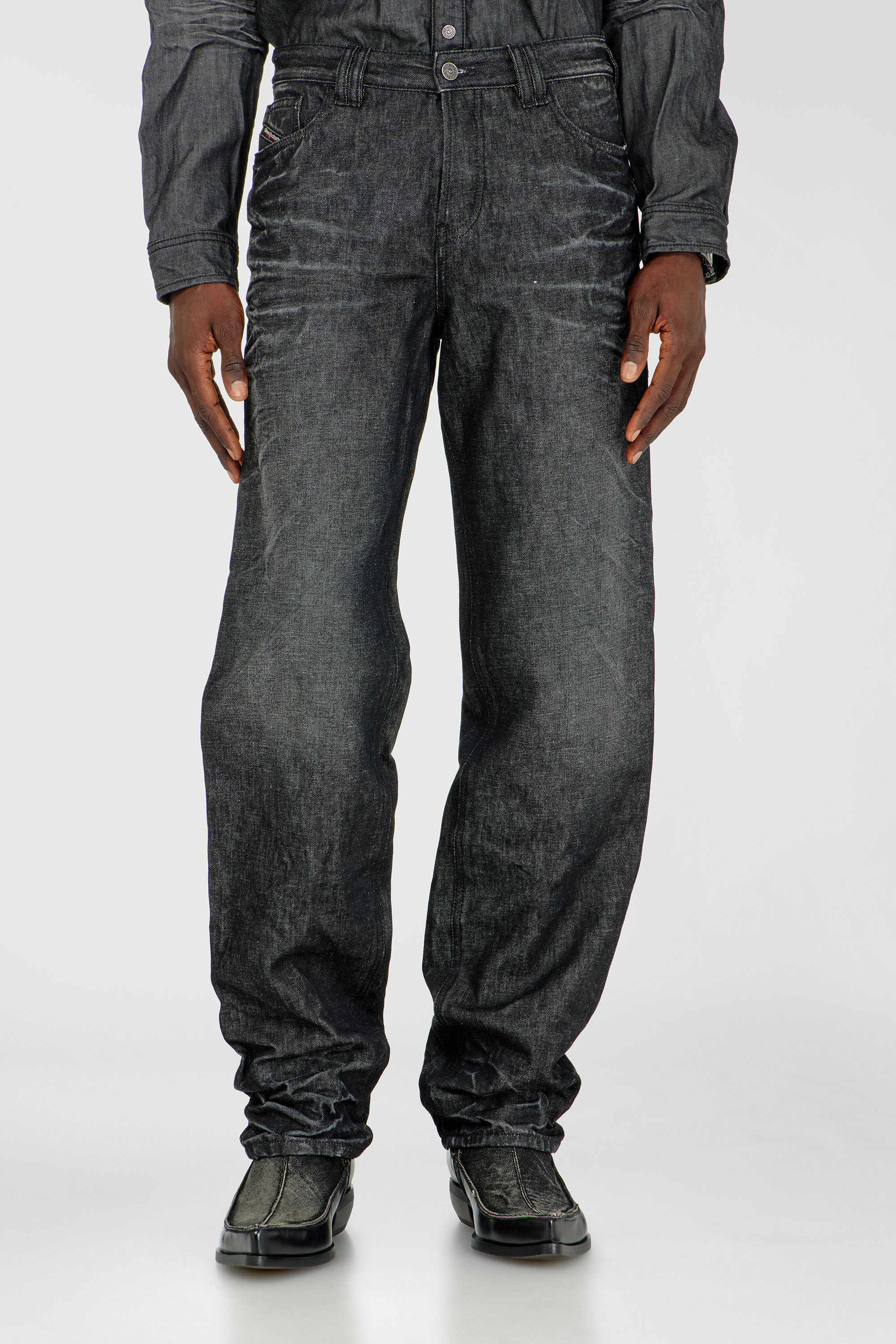 Diesel - Regular Jeans 1991 D-Voeed 09R39 Uomo, Nero/Grigio scuro - Image 4