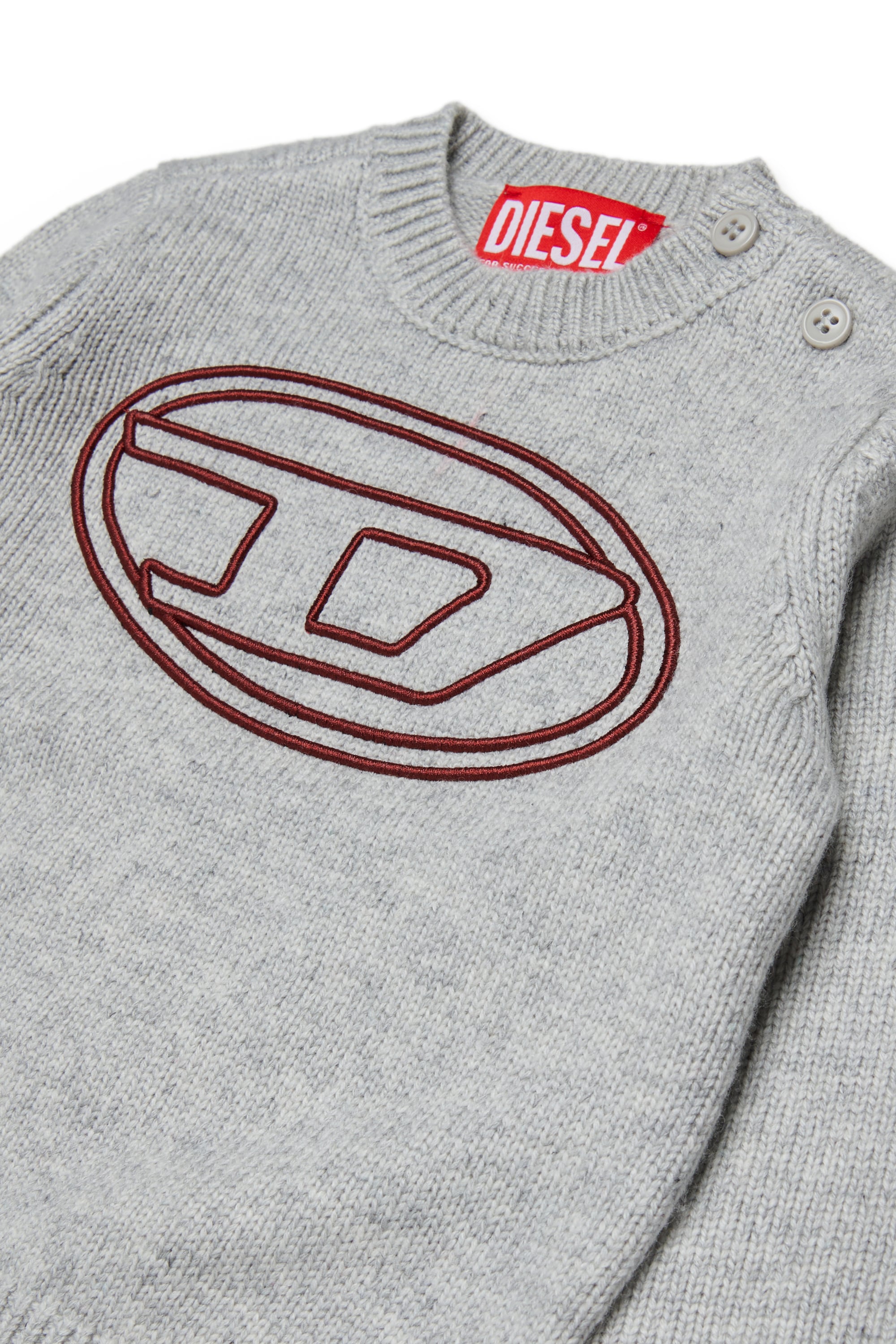 Diesel - KOMYB, Maglia in cachemire con grande Oval D Uomo in Grigio - 3