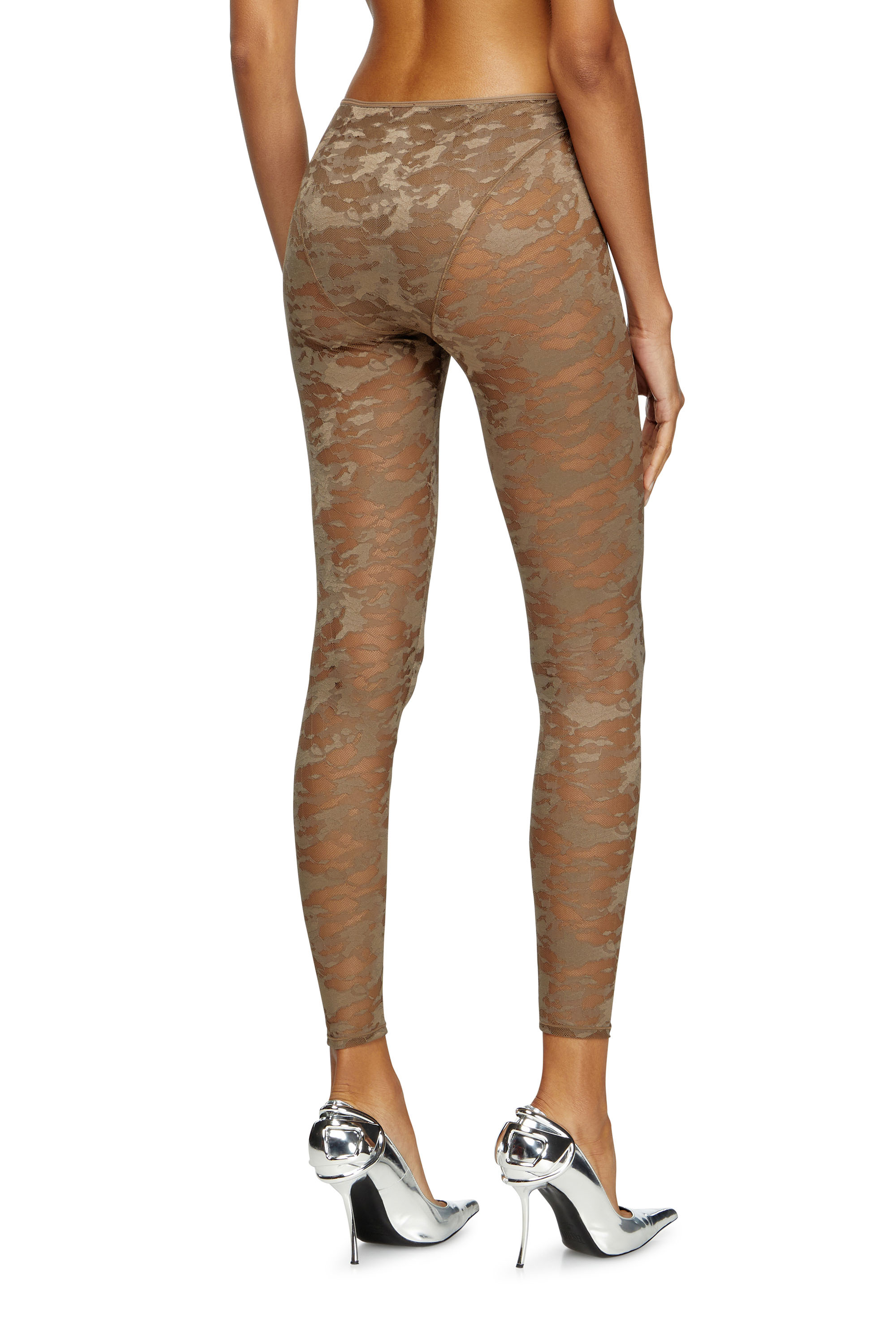 Diesel - CLAIRE-UTLT, Leggings in pizzo camouflage Donna in Marrone - 3
