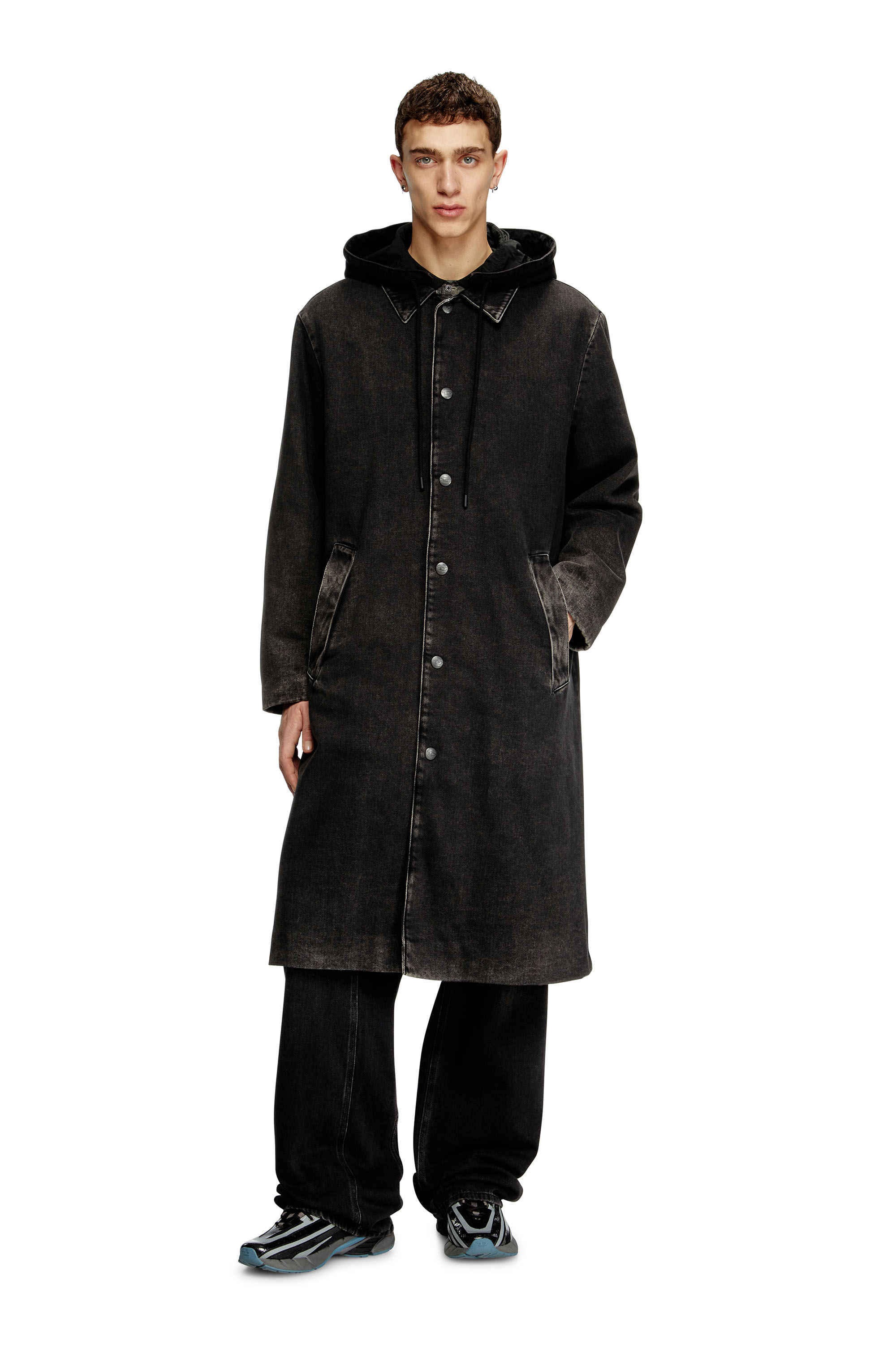 Diesel - D-JAKO-S, Cappotto ibrido in denim imbottito Uomo in Nero - 2