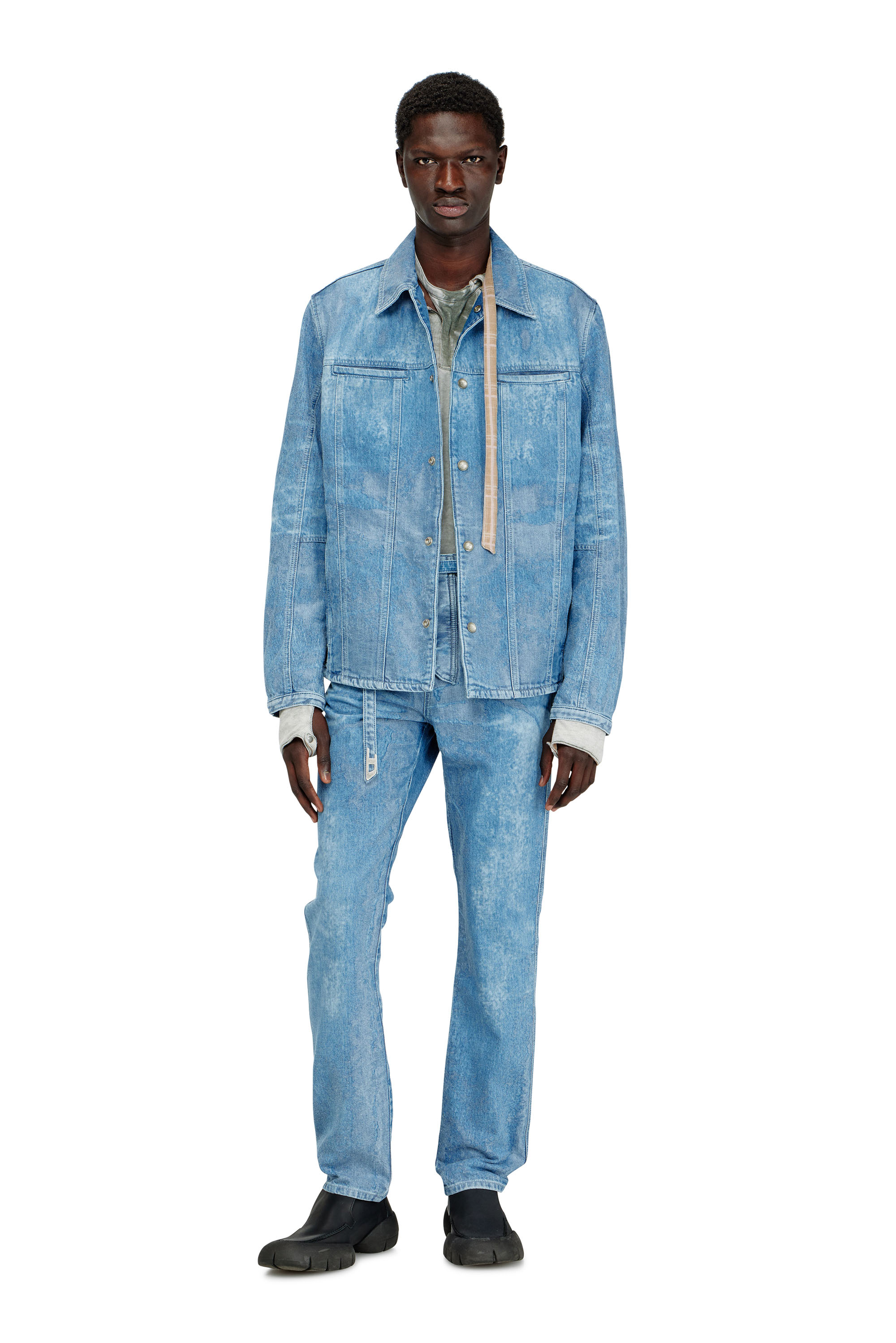 Diesel - D-SERON-FSI, Giacca in satin denim Uomo in Blu - 1