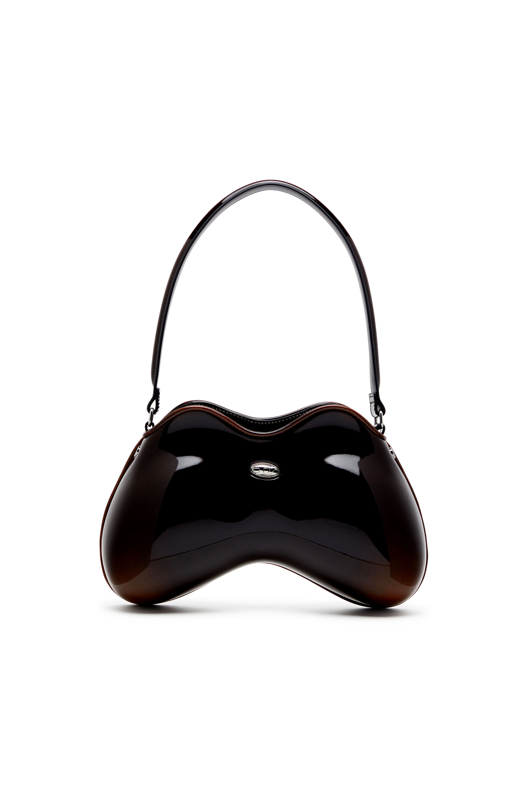 Diesel - DOUBLE-D SHOULDER, Double-D-Borsa a spalla in PU lucido dégradé Donna in Marrone - 1
