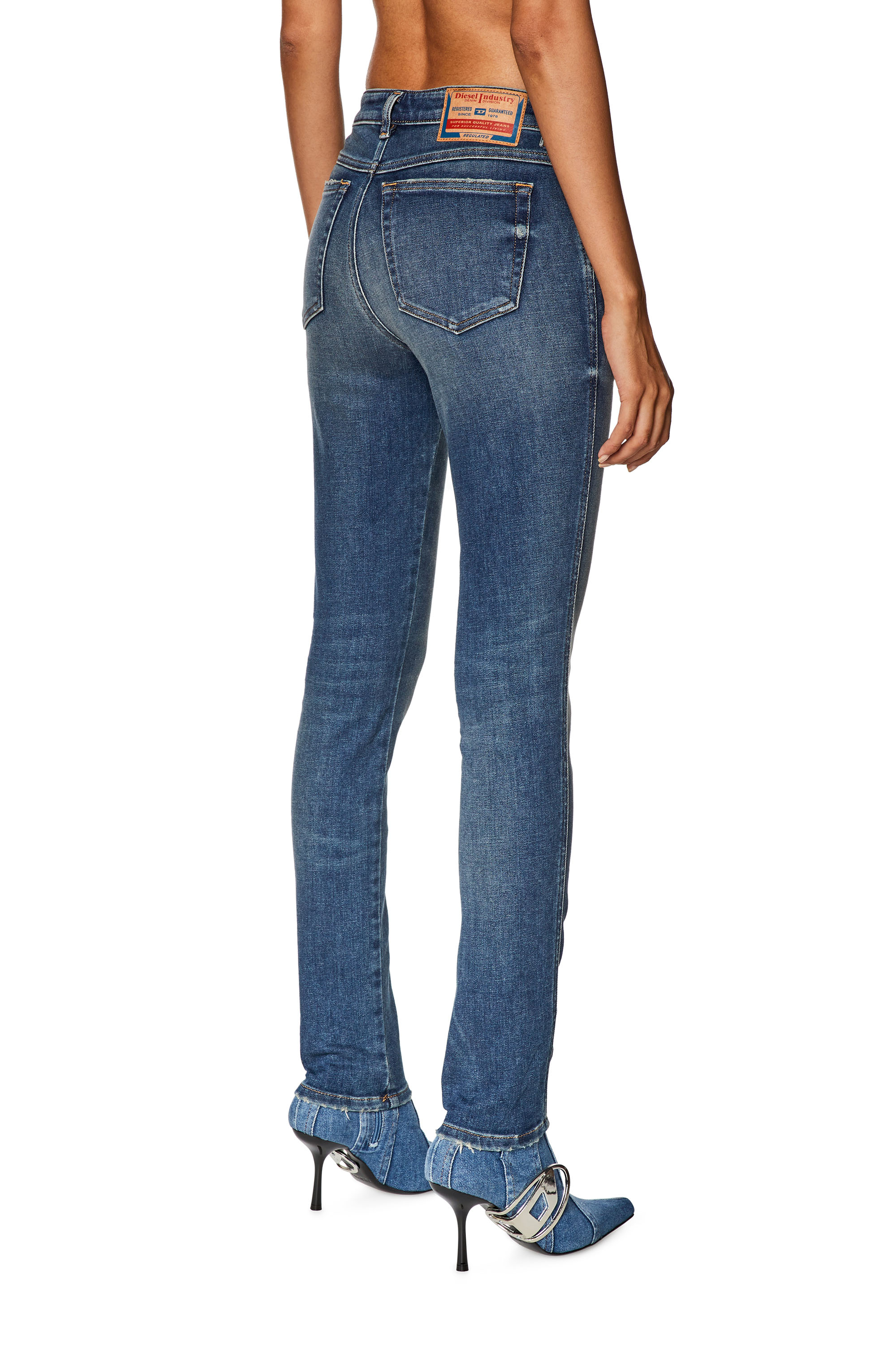 Diesel - Skinny Jeans 2015 Babhila 09G71, Blu Scuro - Image 3