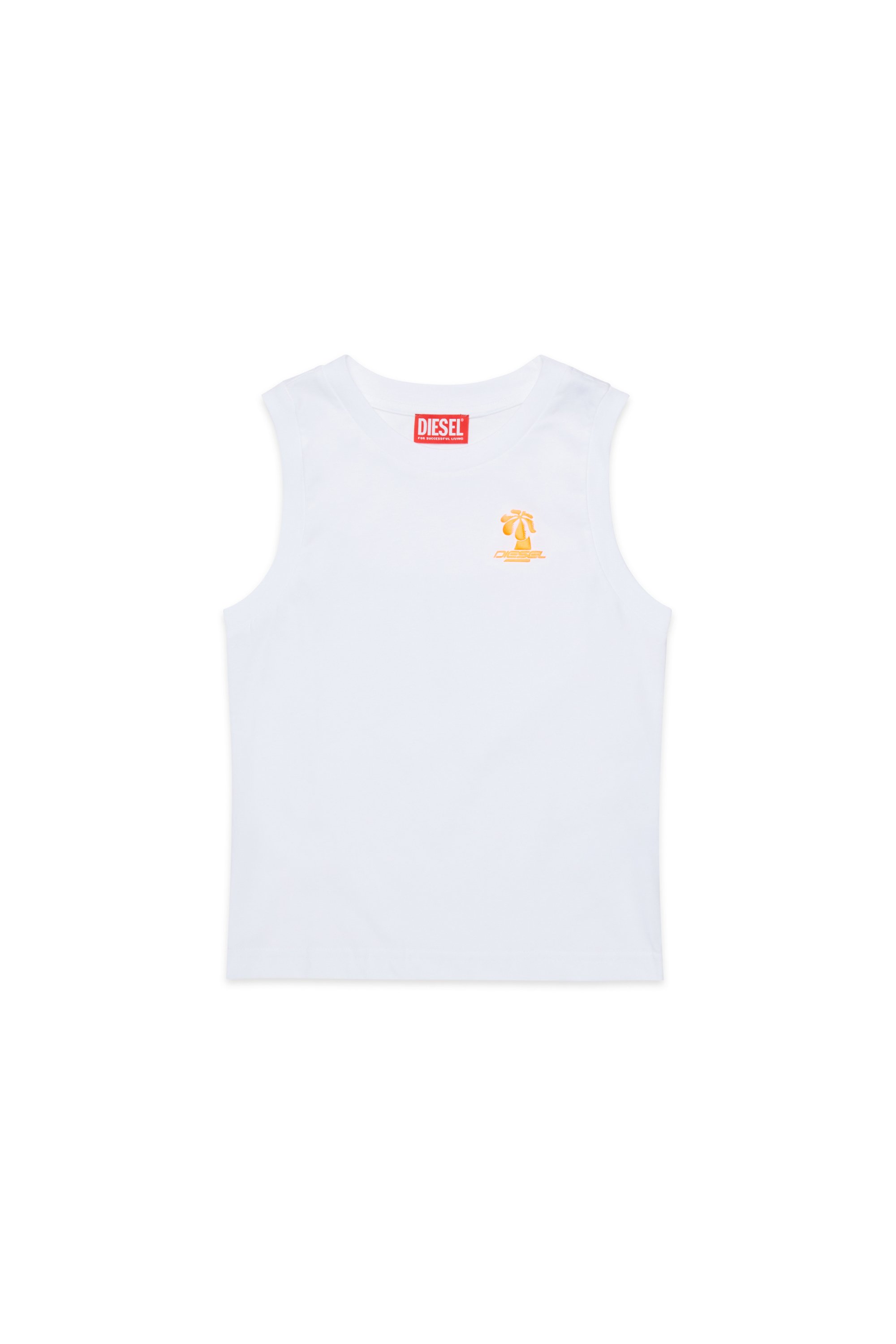 Diesel - MTDENP, Man's Tank top with neon palm logo in White - 1