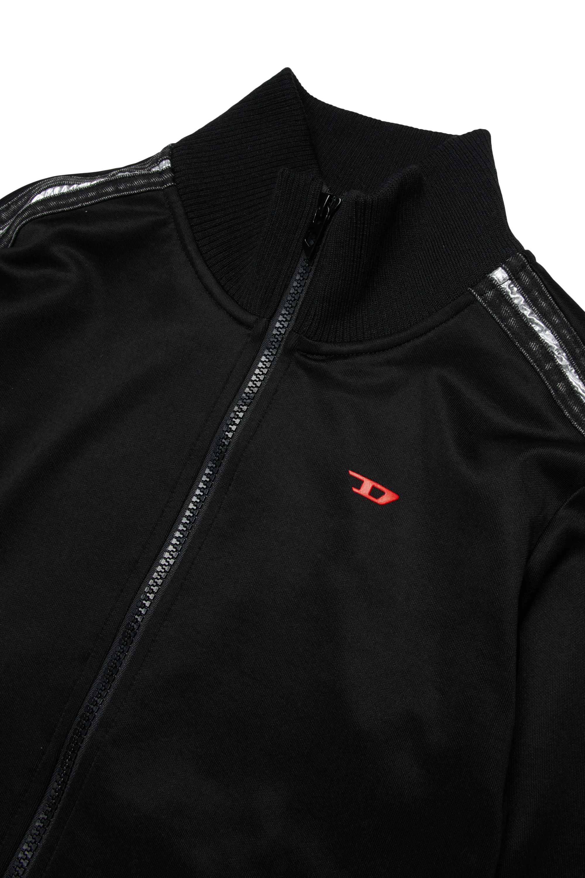 Diesel - SACARON, Felpa con zip e dettaglio logo Uomo in Nero - 3