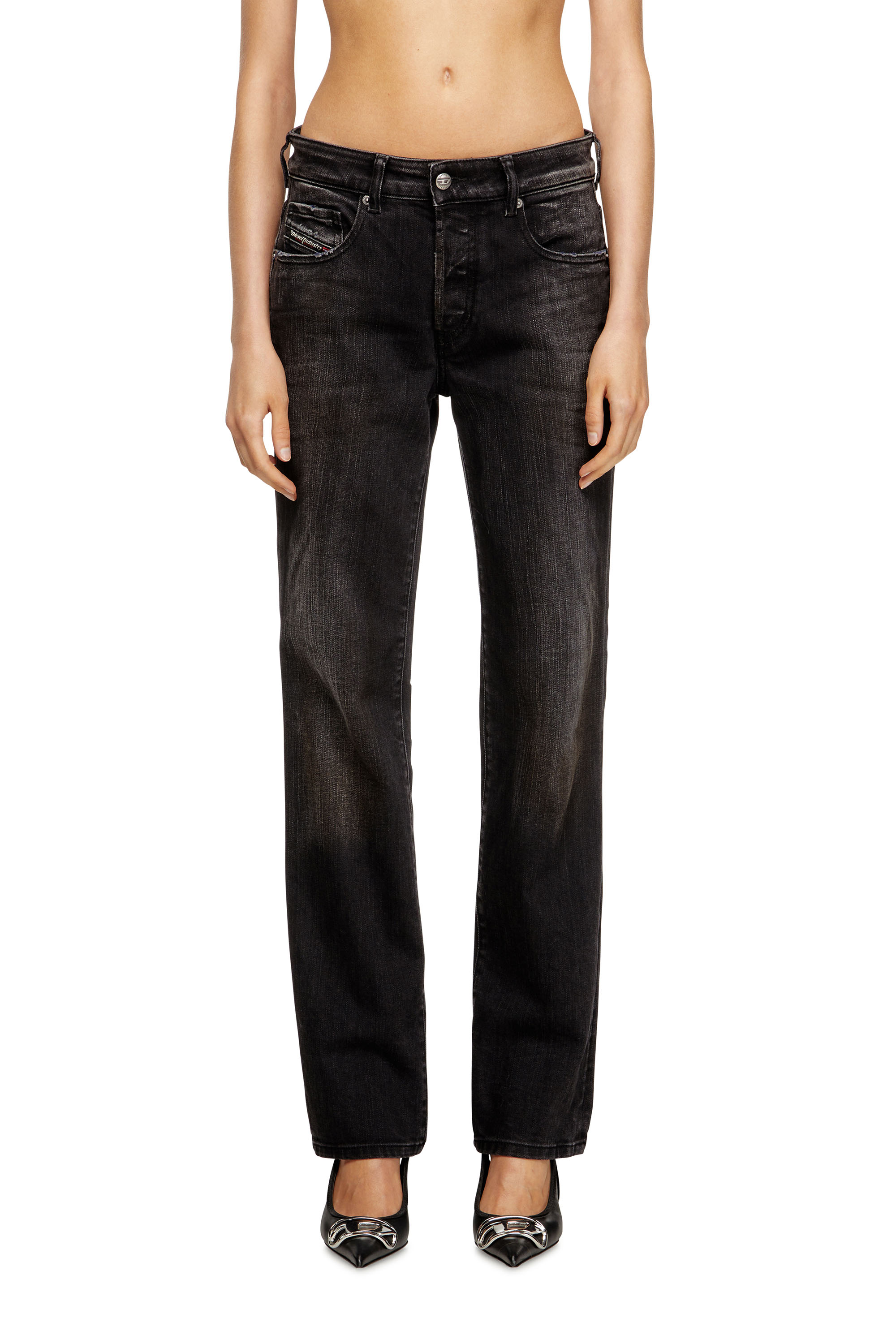 Diesel - Regular Jeans 1989 D-Mine 09M75 Donna, Nero/Grigio scuro - Image 1