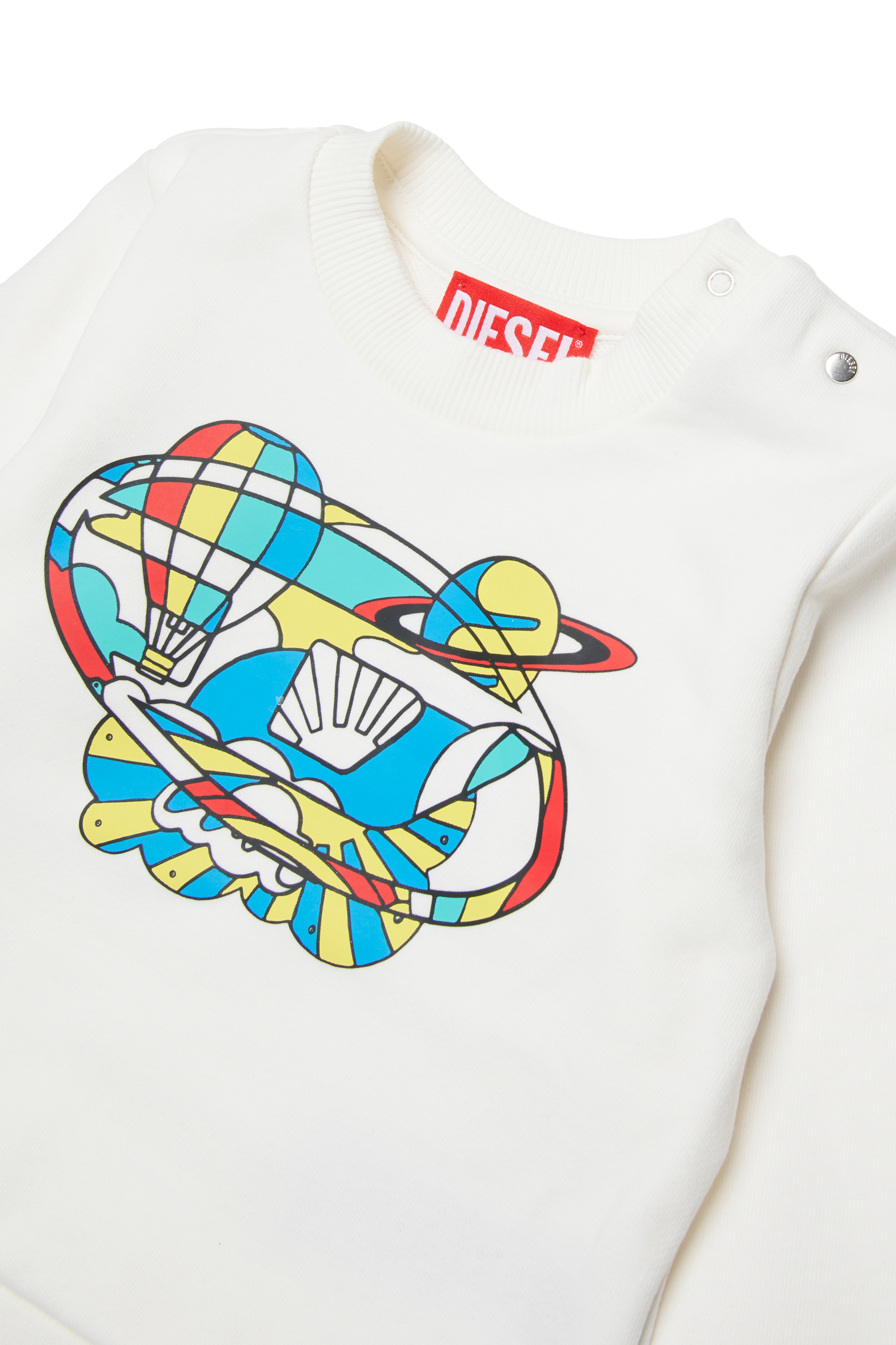 Diesel - SWIRB, Man's Sweatshirt with optical print in White - 3