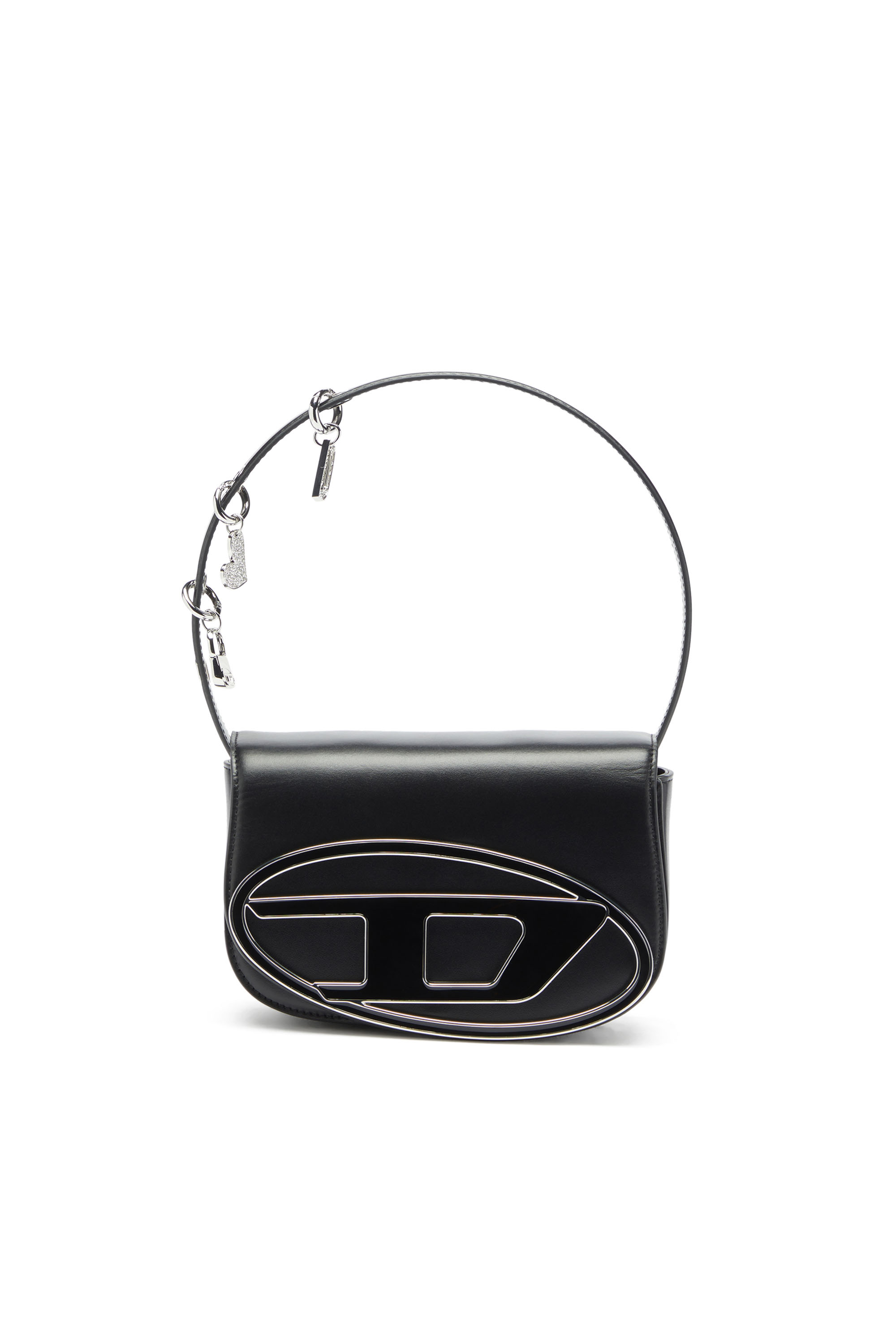 Diesel - 1DR, Woman's 1DR -Iconic shoulder bag in leather with handle charms in Black - 1