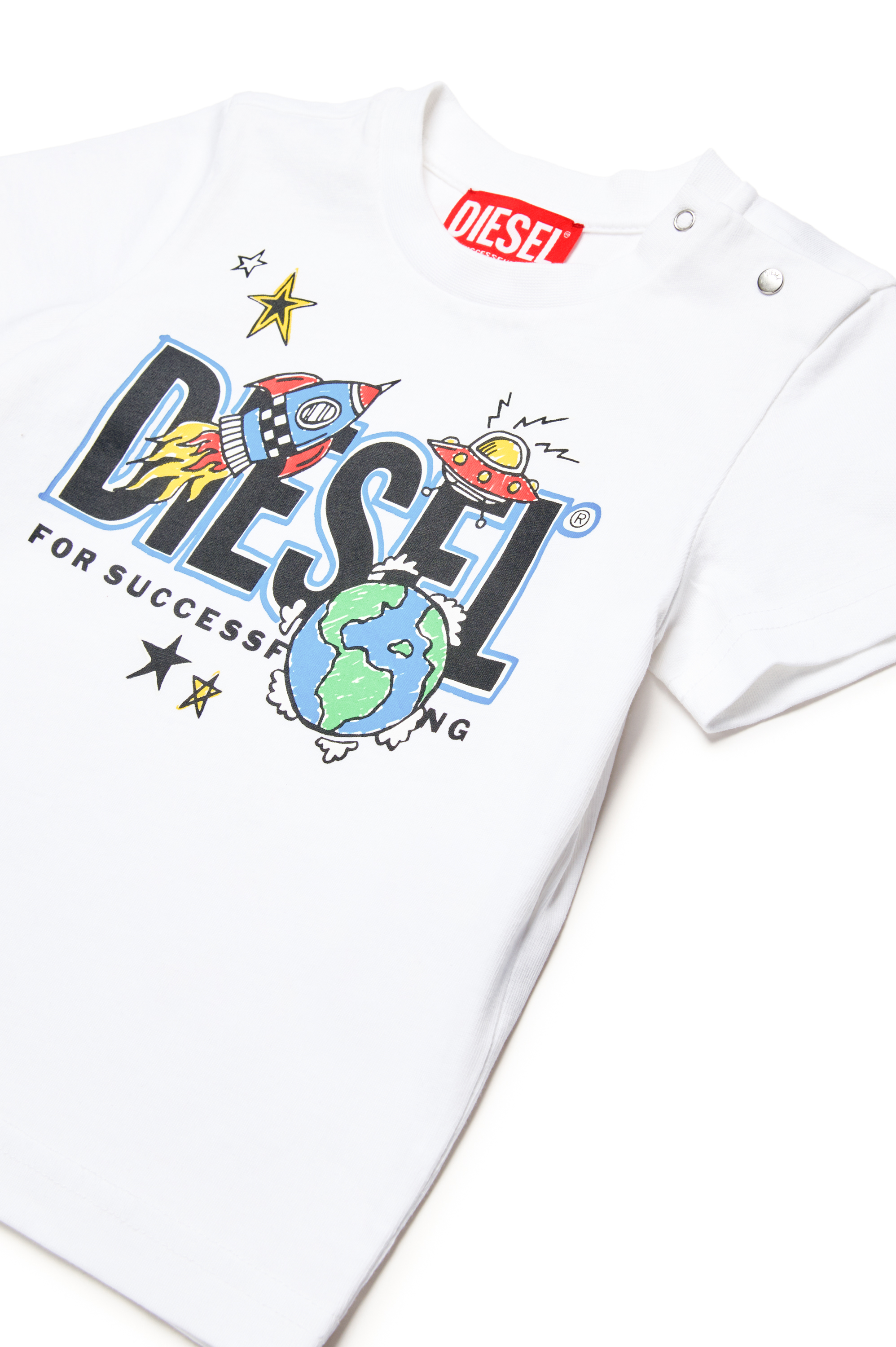 Diesel - TBIMBOB, T-shirt con logo razzo Uomo in Bianco - 3