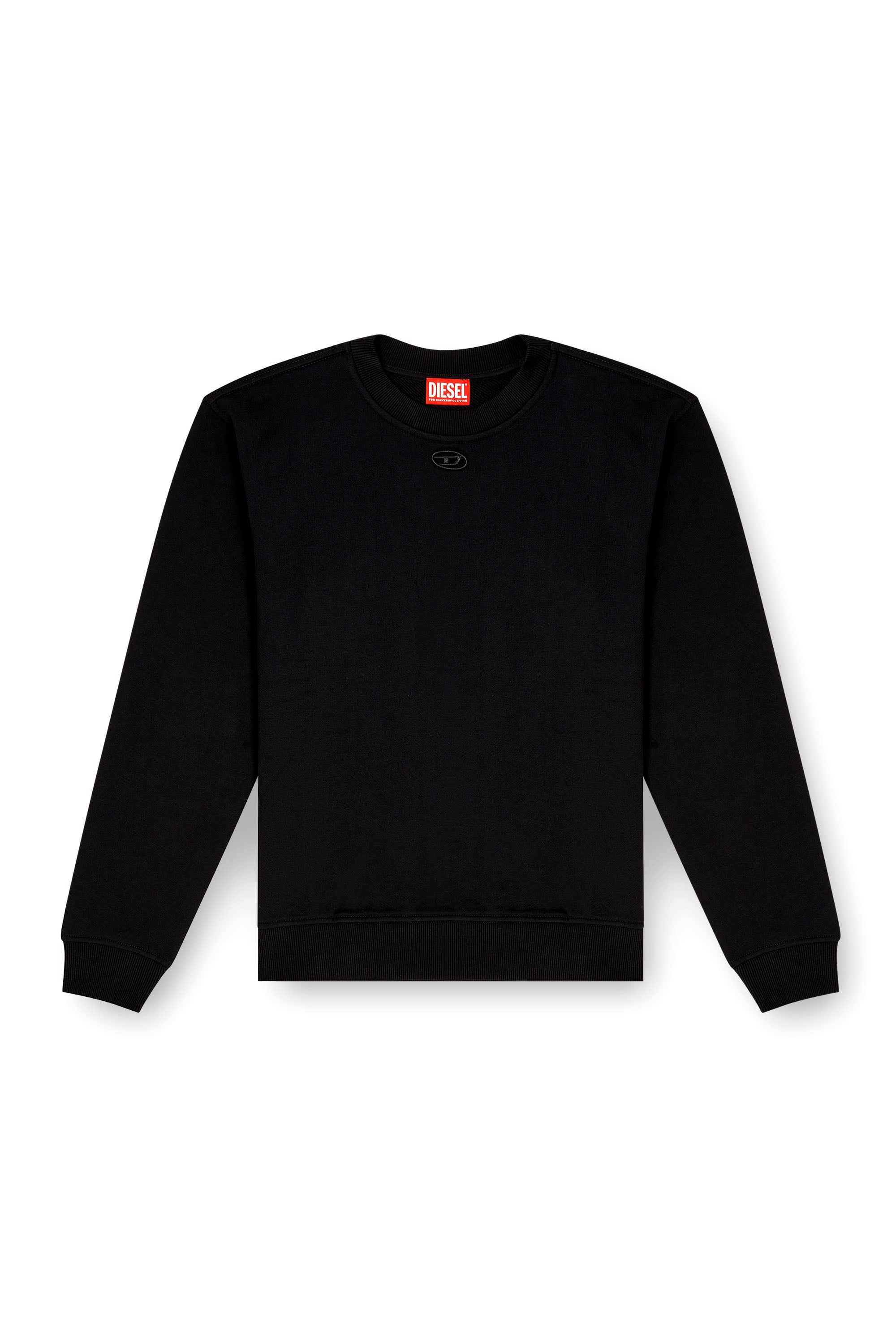 Diesel - F-NORMY-OD, Felpa in cotone con ricamo Oval D Donna in Nero - 3