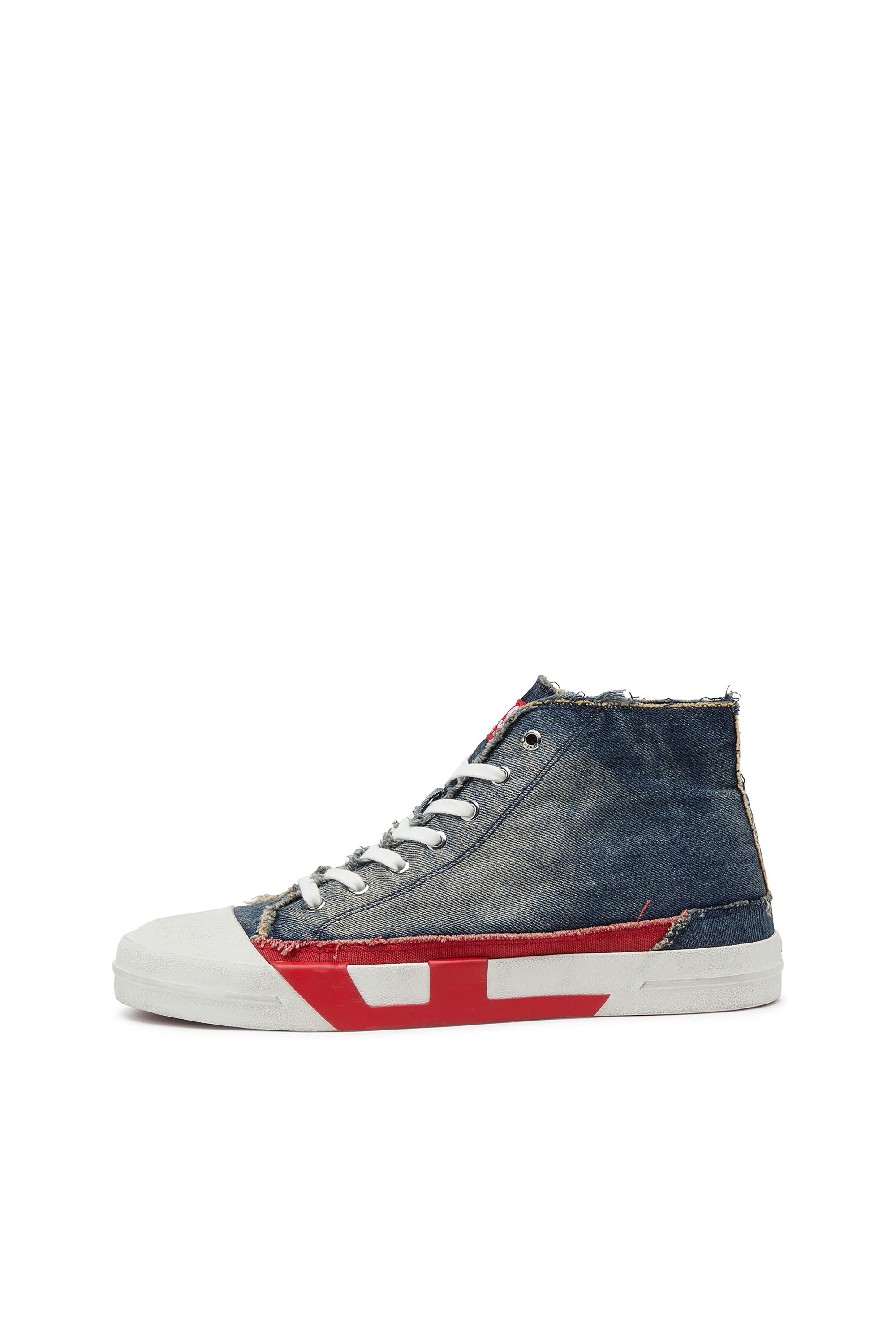Diesel - S-D-VERSE MID II, S-D-Verse-Sneaker high-top in denim con logo D Uomo in Blu - 2