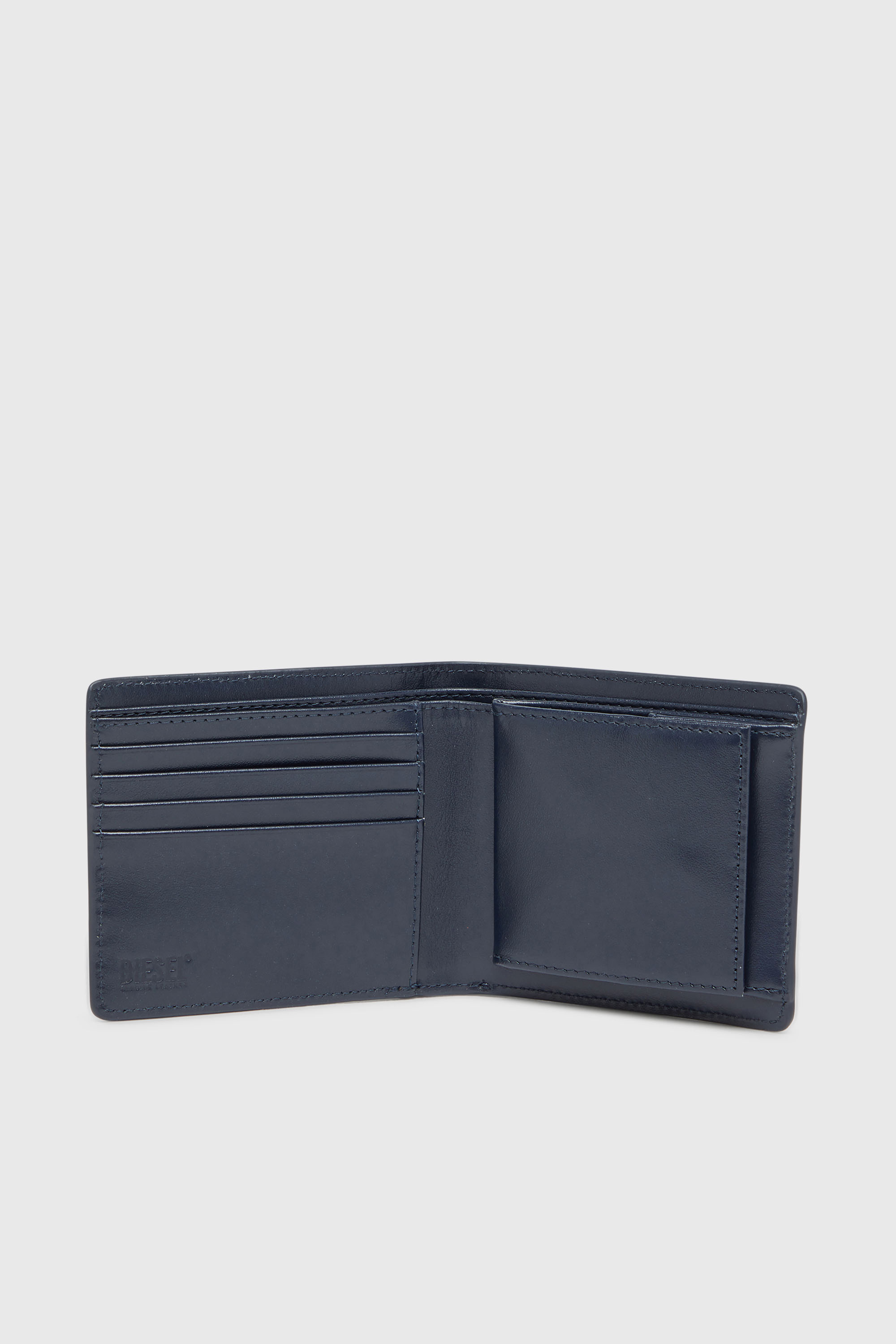 Diesel - HOLI-D BI FOLD COIN S 3D, Portafoglio a libro in pelle Unisex in Blu - 3