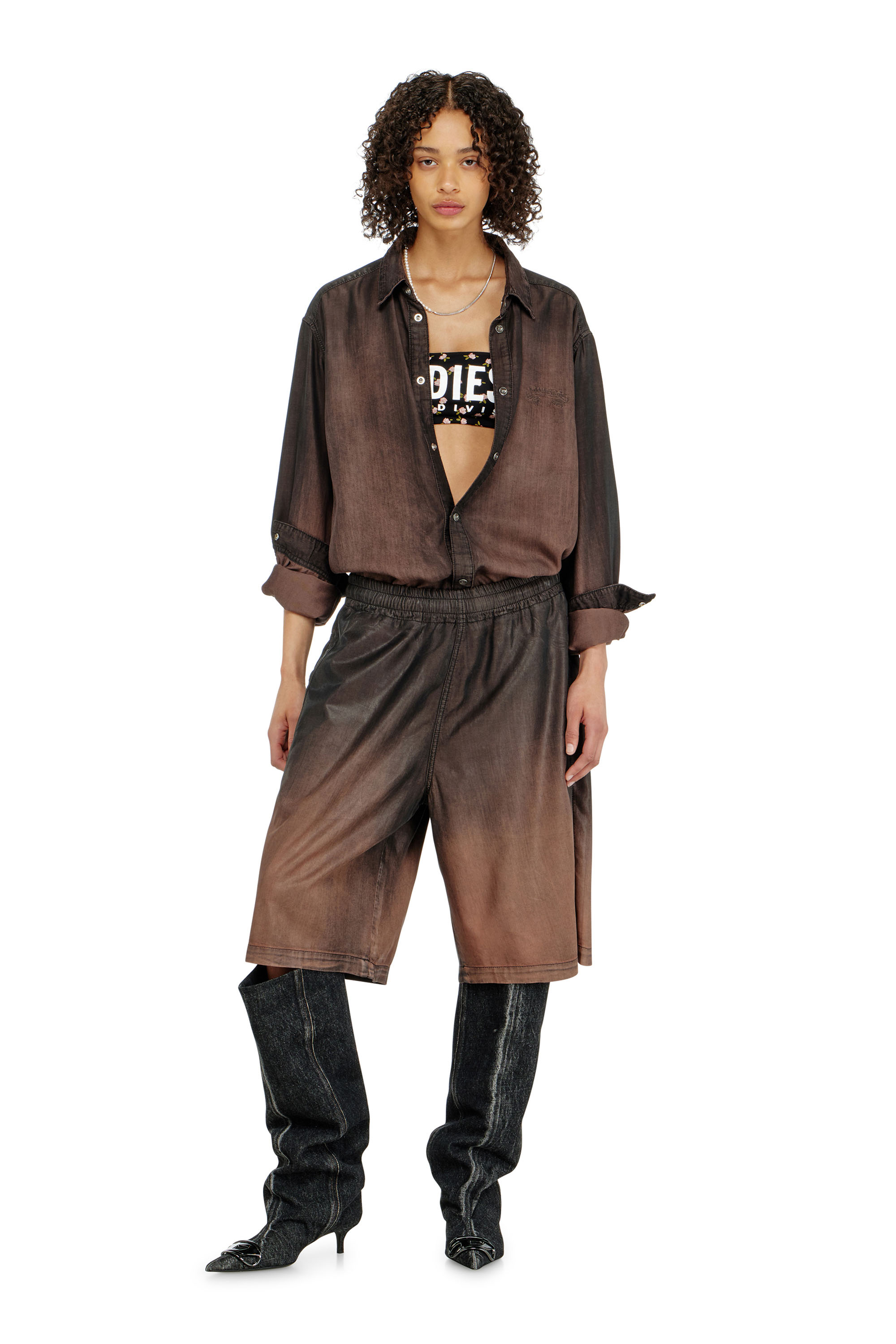 Diesel - MELANIE-C-D-CORE, Reggiseno a fascia in cotone con stampa floreale all-over Donna in ToBeDefined - 4