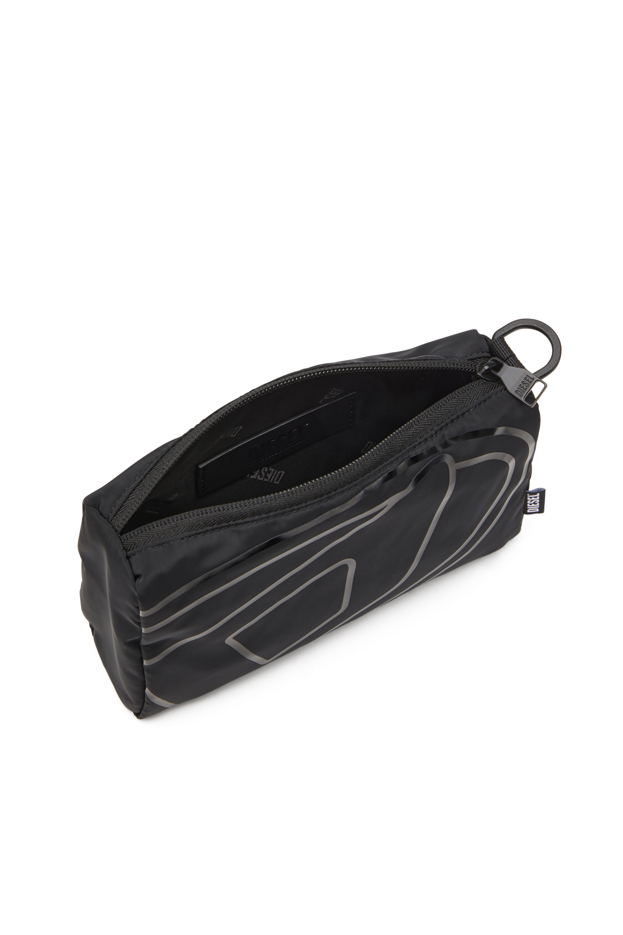 Diesel - DRAPE POUCH, Pouch in nylon con stampa Oval D Uomo in Nero - 4