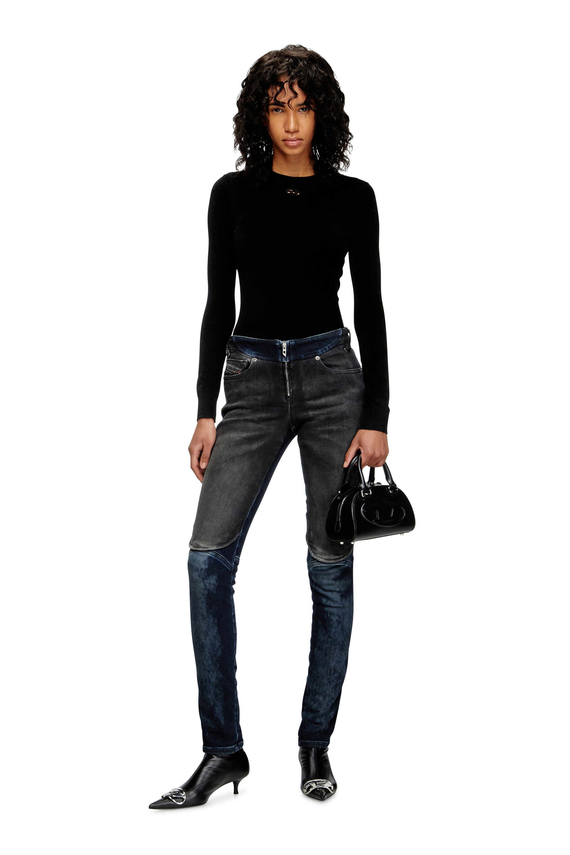 Diesel - 1DR DOME CROSSBODY, 1DR Dome-Borsa bowling mini in pelle Donna in Nero - 7