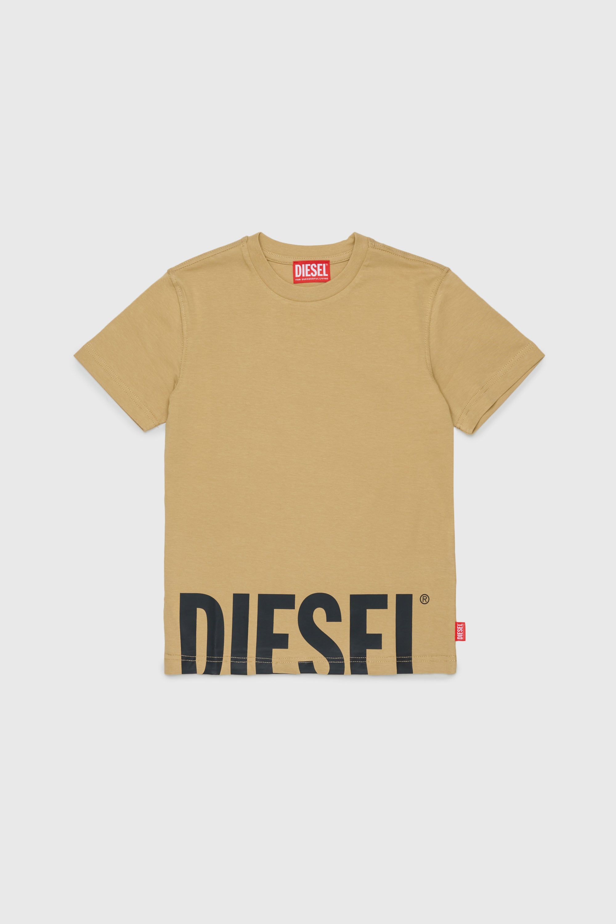 Diesel - TPRES, T-shirt con logo cut-off Uomo in Marrone - 1