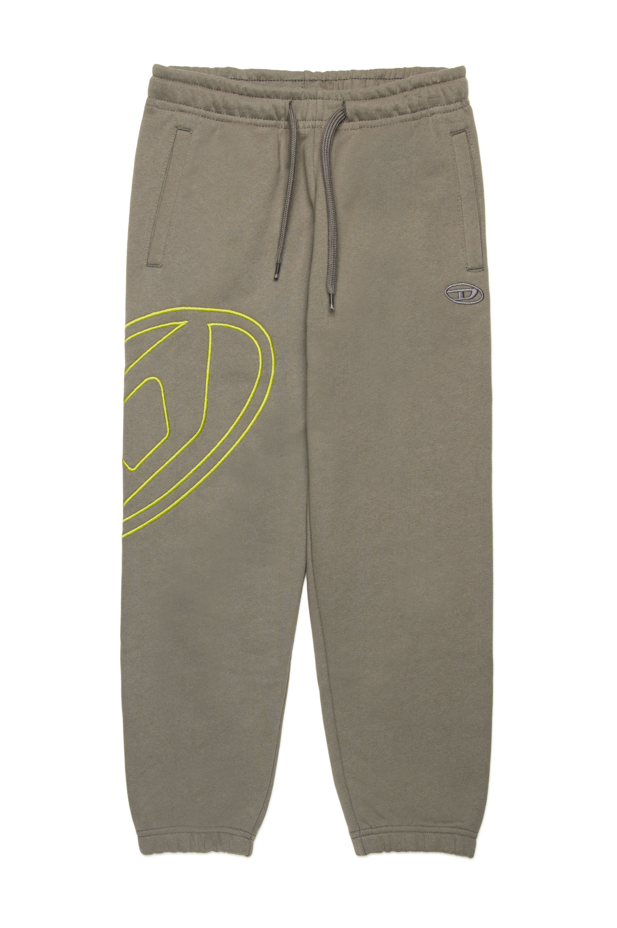 Diesel - PMARKYMEGOVALD, Pantaloni tuta con mega ricamo Oval D Uomo in Grigio - 1