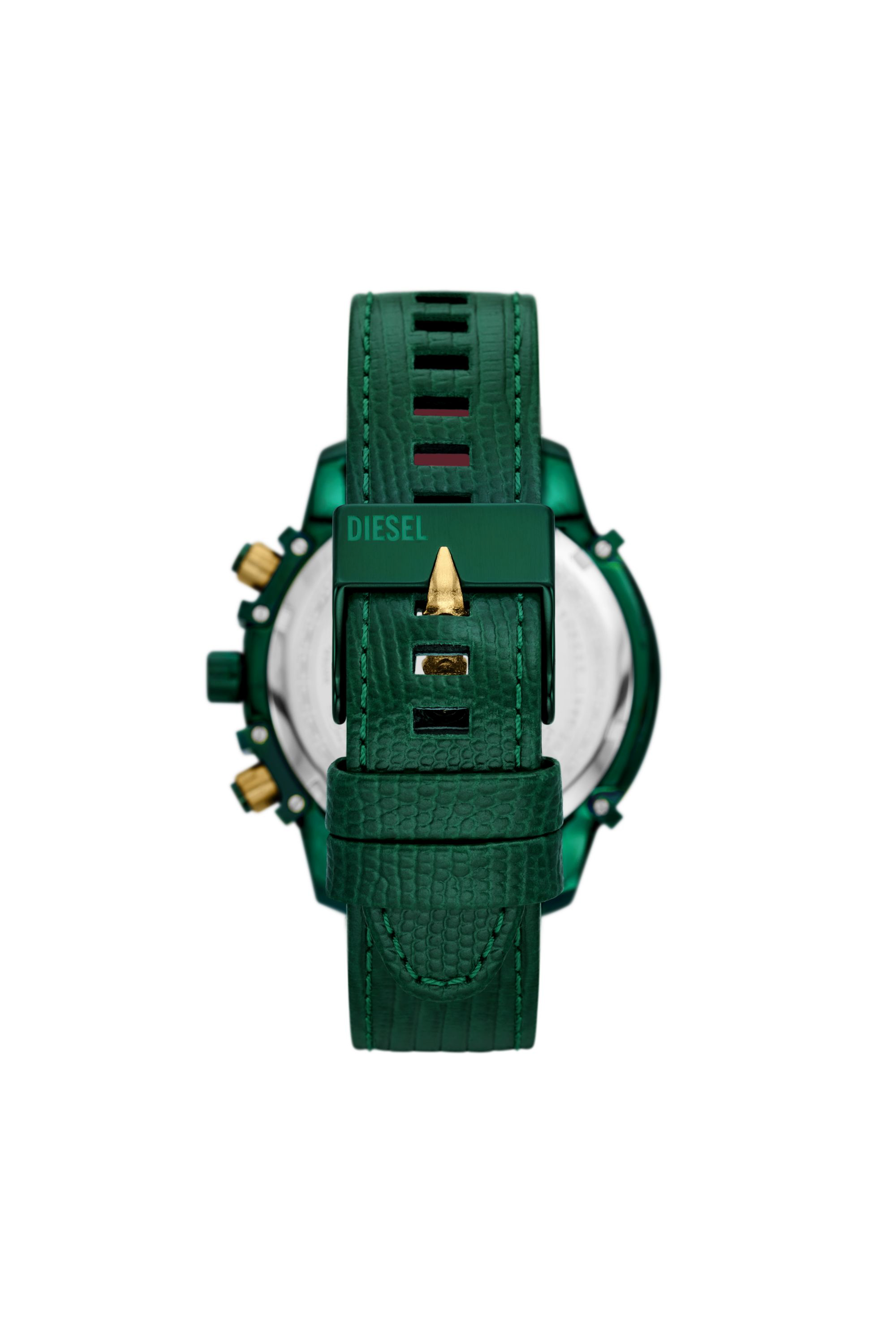 Diesel - DZ4651, Cronografo Griffed con cinturino in pelle verde Uomo in Verde - 2