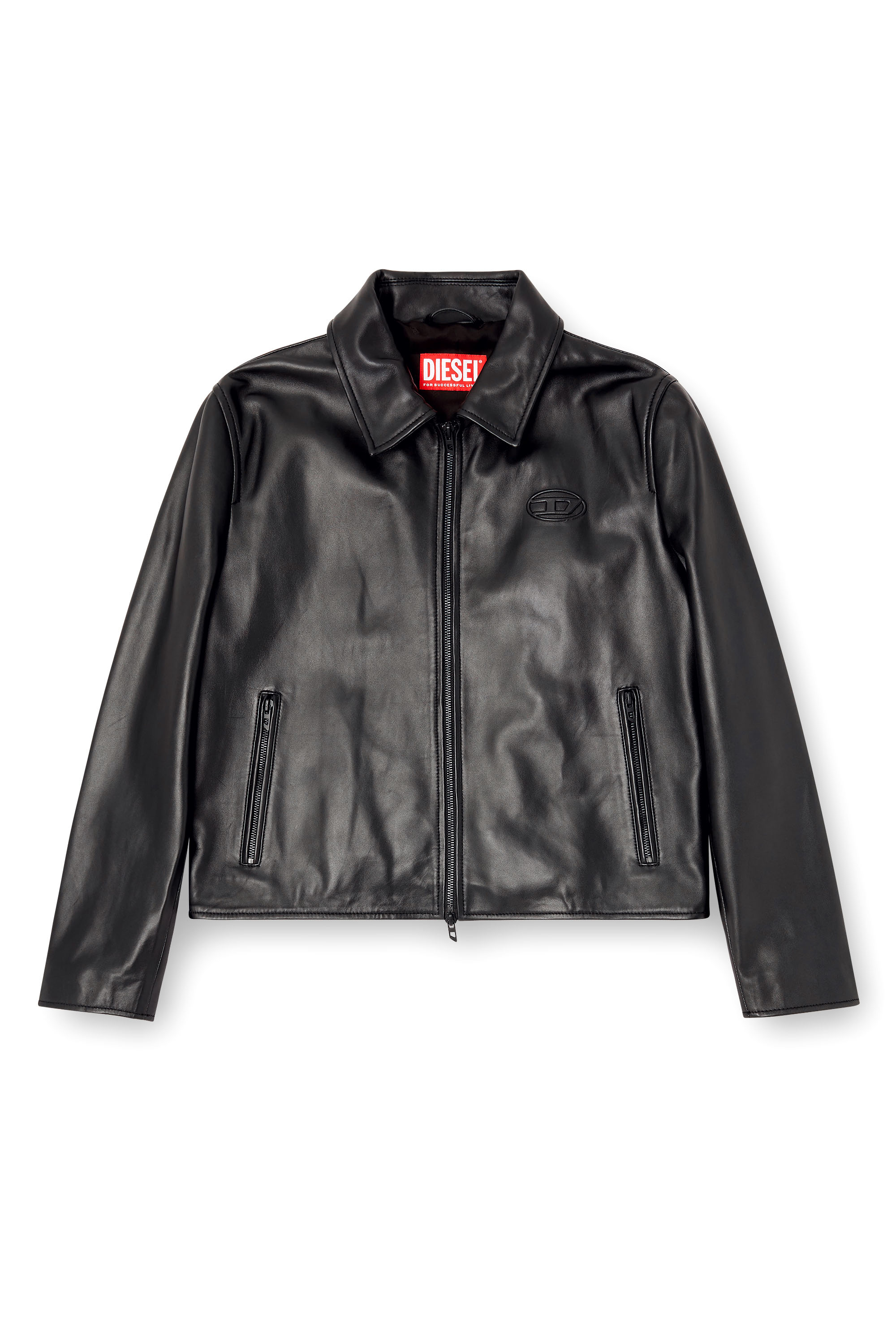 Diesel - L-AMAR-FEM-S2, Giacca coach in pelle Donna in Nero - 3