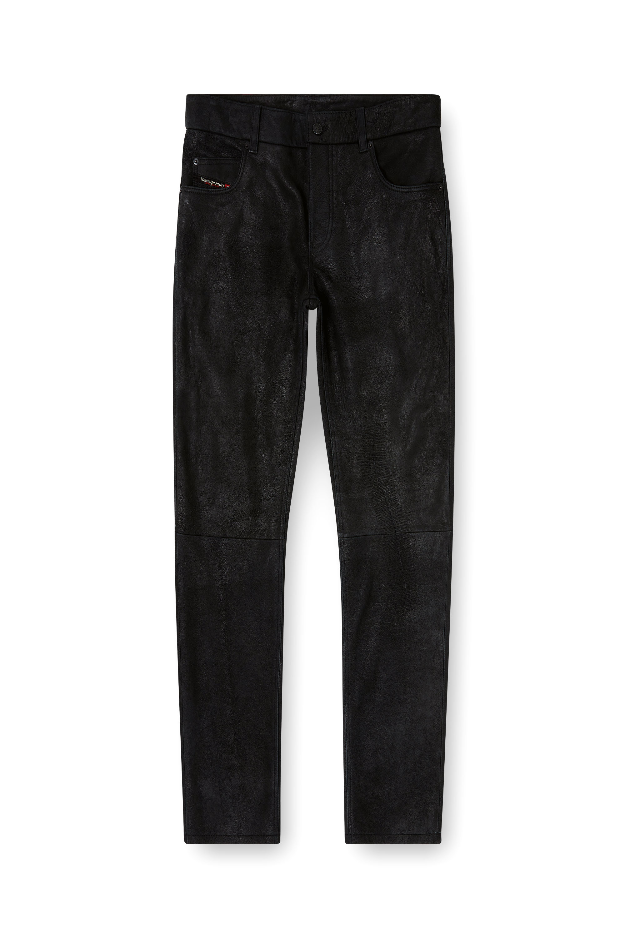 Diesel - P-VYLL-DMBI, Pantaloni in pelle effetto jeans Uomo in Nero - 3