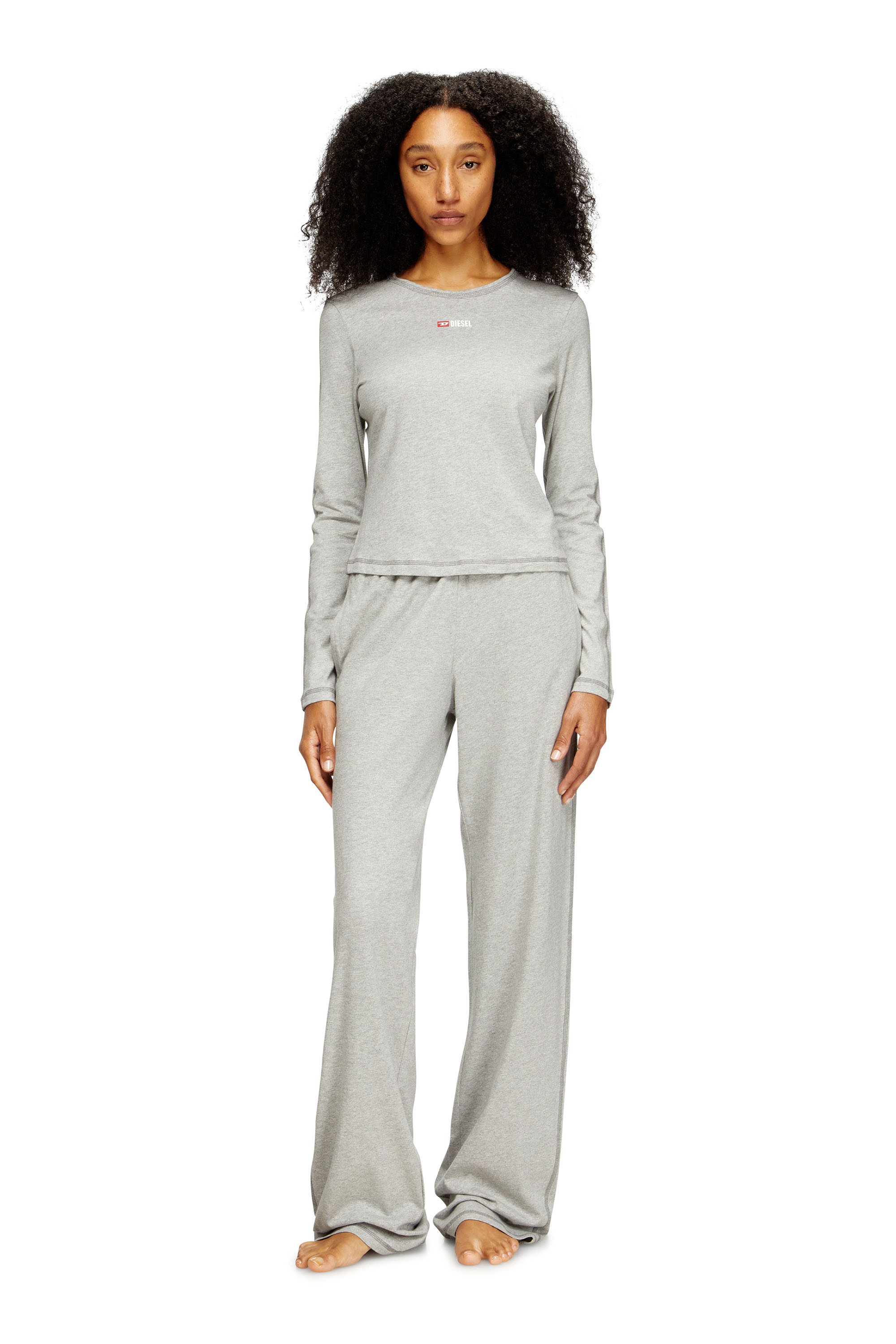 Diesel - SET-GILDA-D-CORE, Woman's Stretch cotton pyjamas in Light Grey - 1