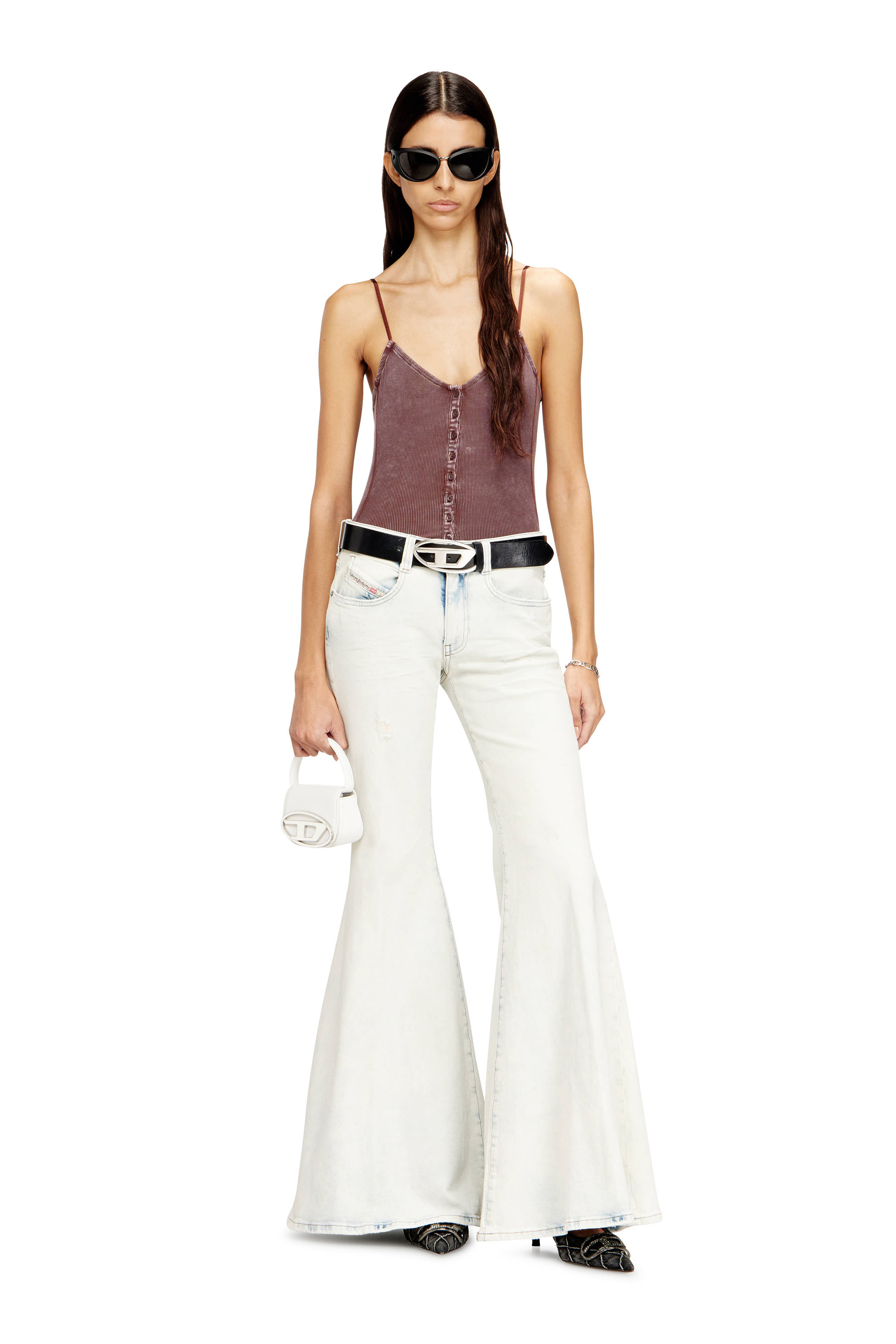 Diesel - 1DR XS, 1DR XS-Iconica mini borsa con placca D logo Donna in Bianco - 2