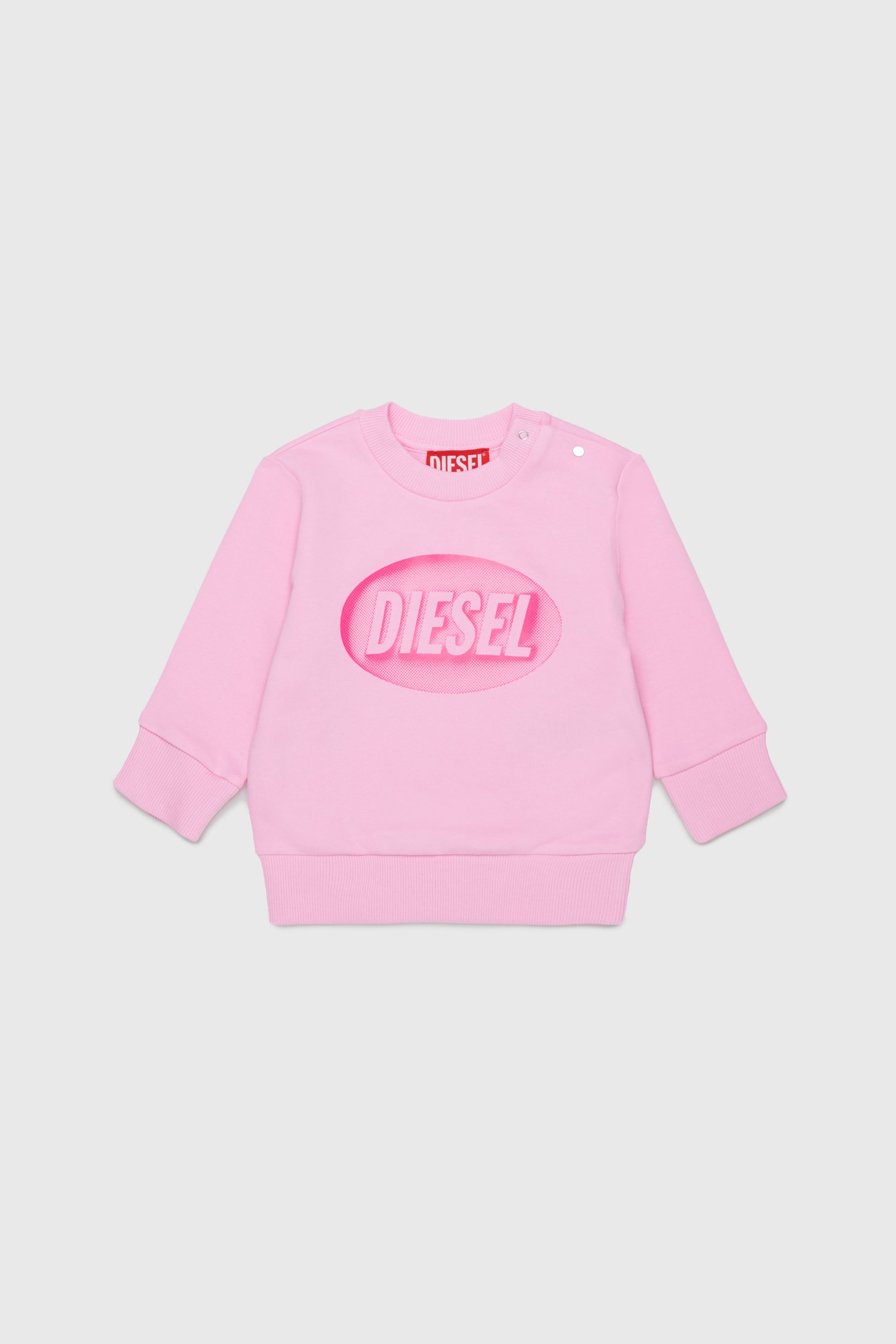 Diesel - SDSELB, Felpa in cotone con stampa logo Unisex in Rosa - 1