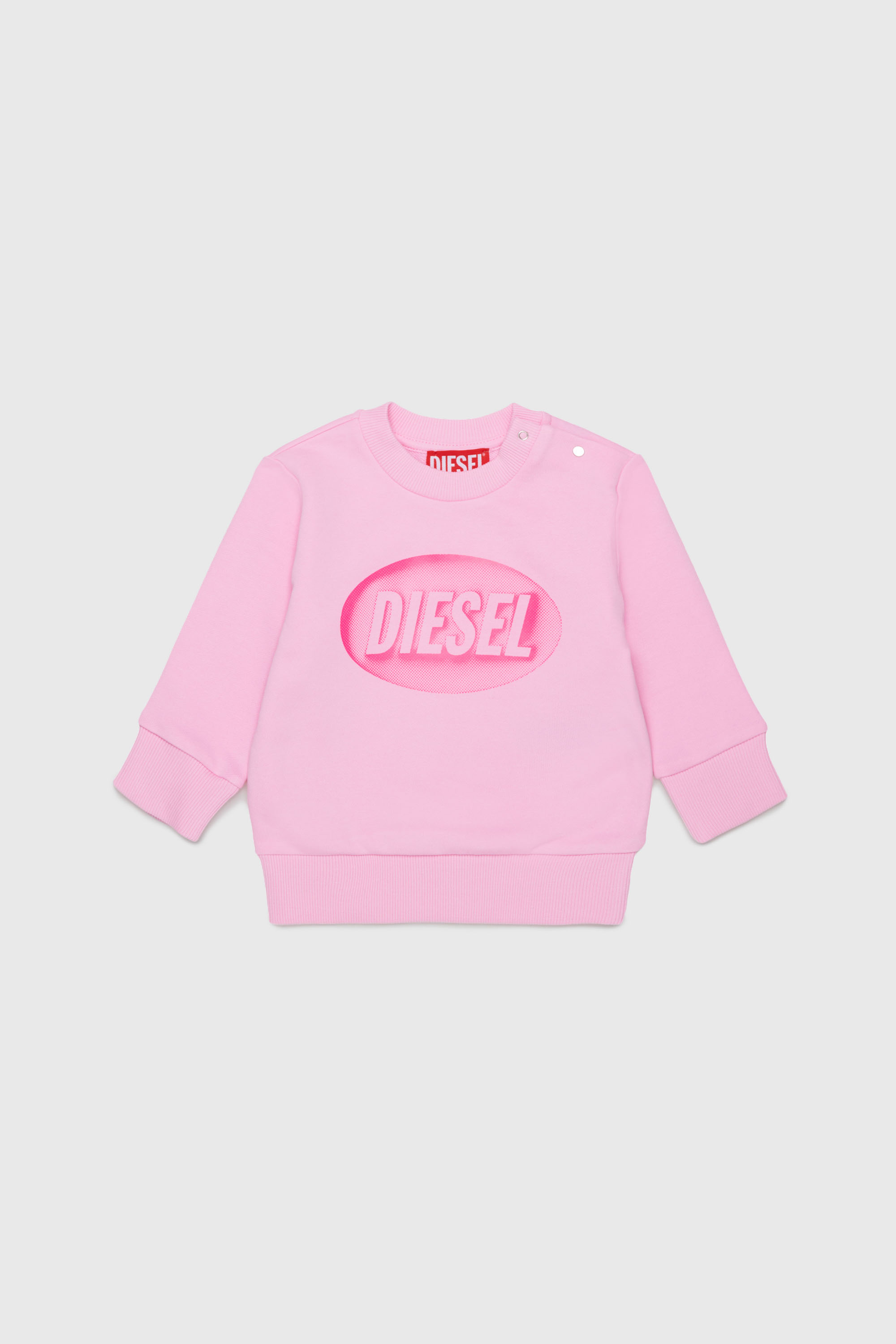 Diesel - SDSELB, Felpa in cotone con stampa logo Unisex in Rosa - 1