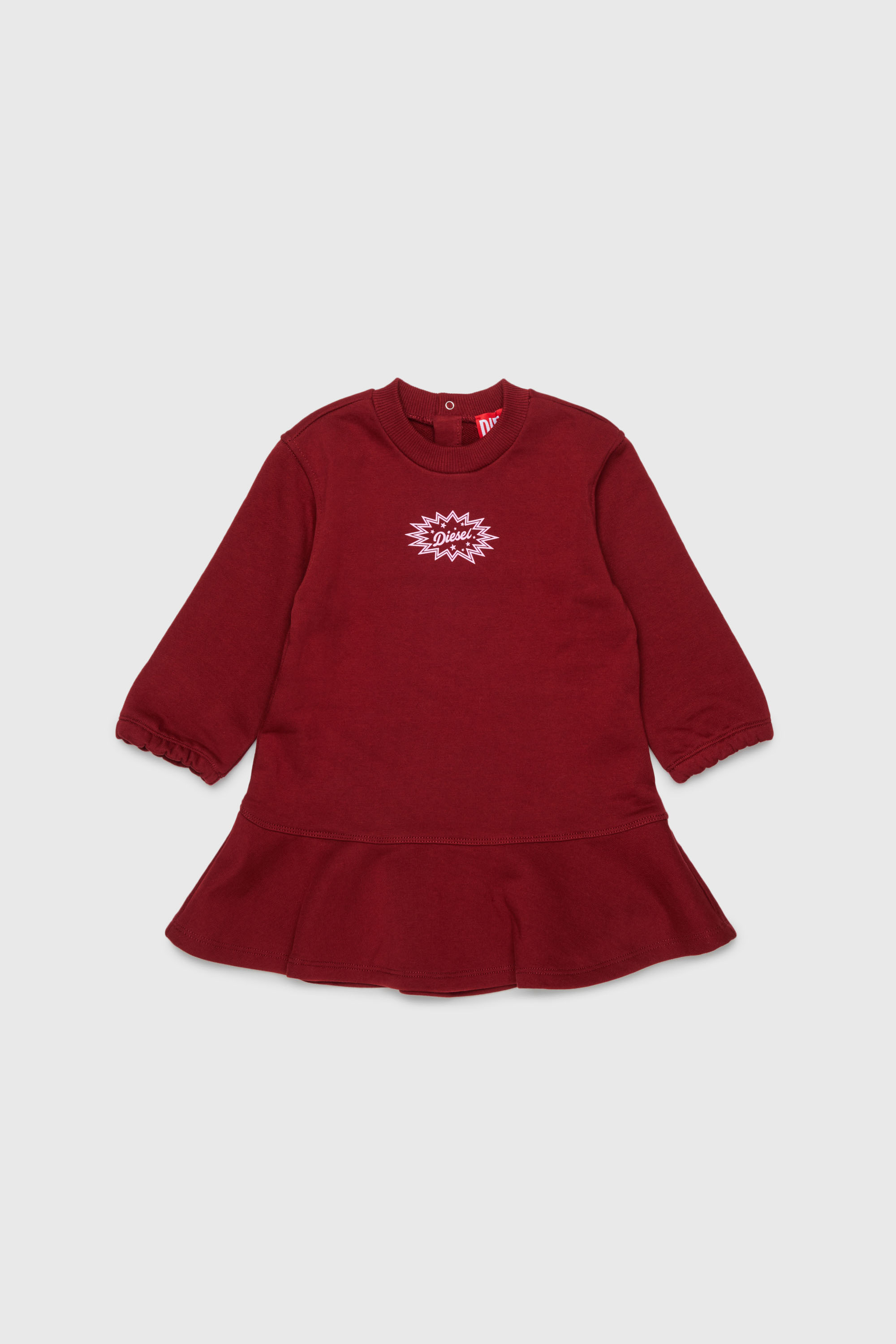 Diesel - DFUMB, Abito felpa con orlo arricciato Donna in Rosso - 1