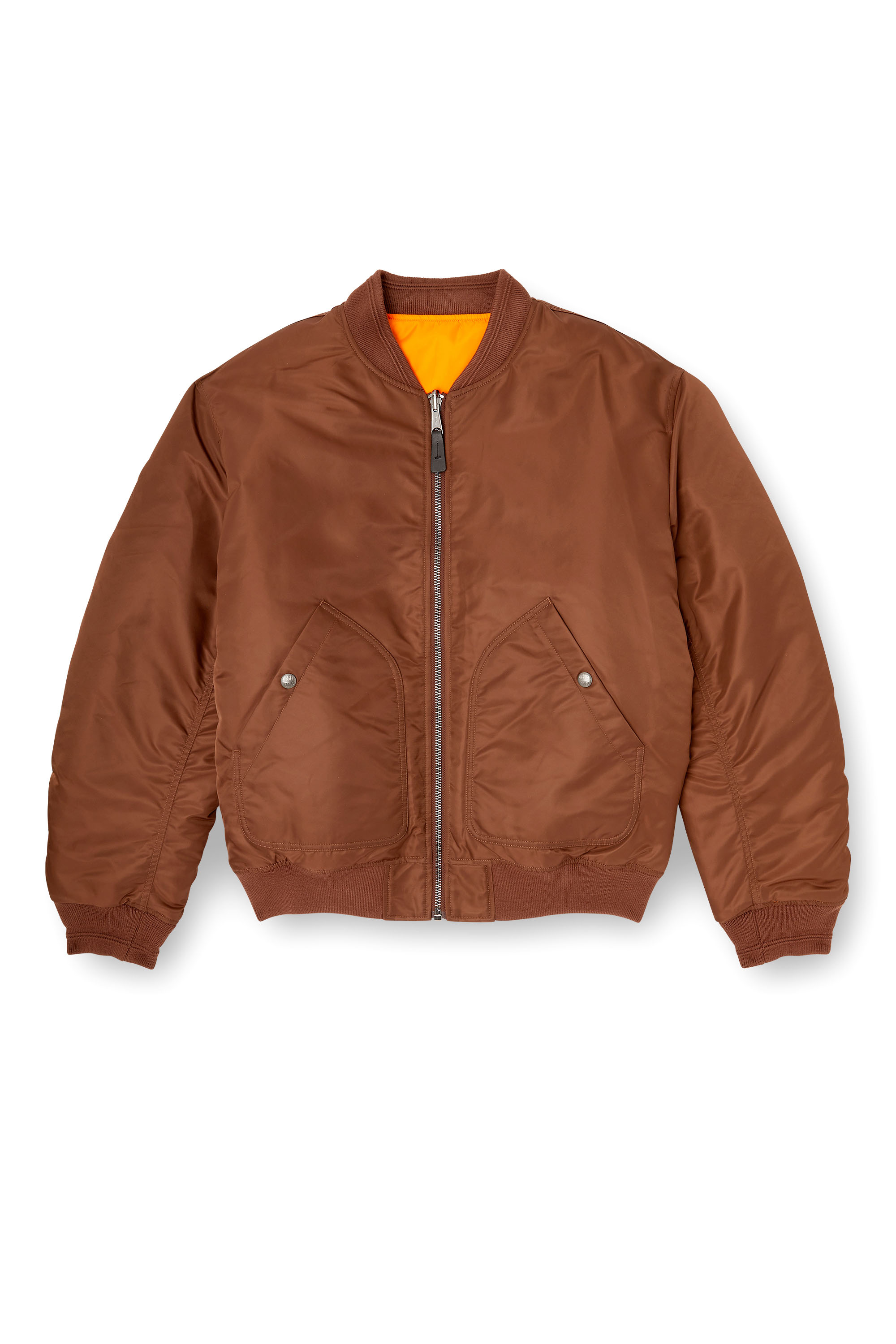 Diesel - J-HELD, Bomber in nylon imbottito con Oval D Uomo in Marrone - 2