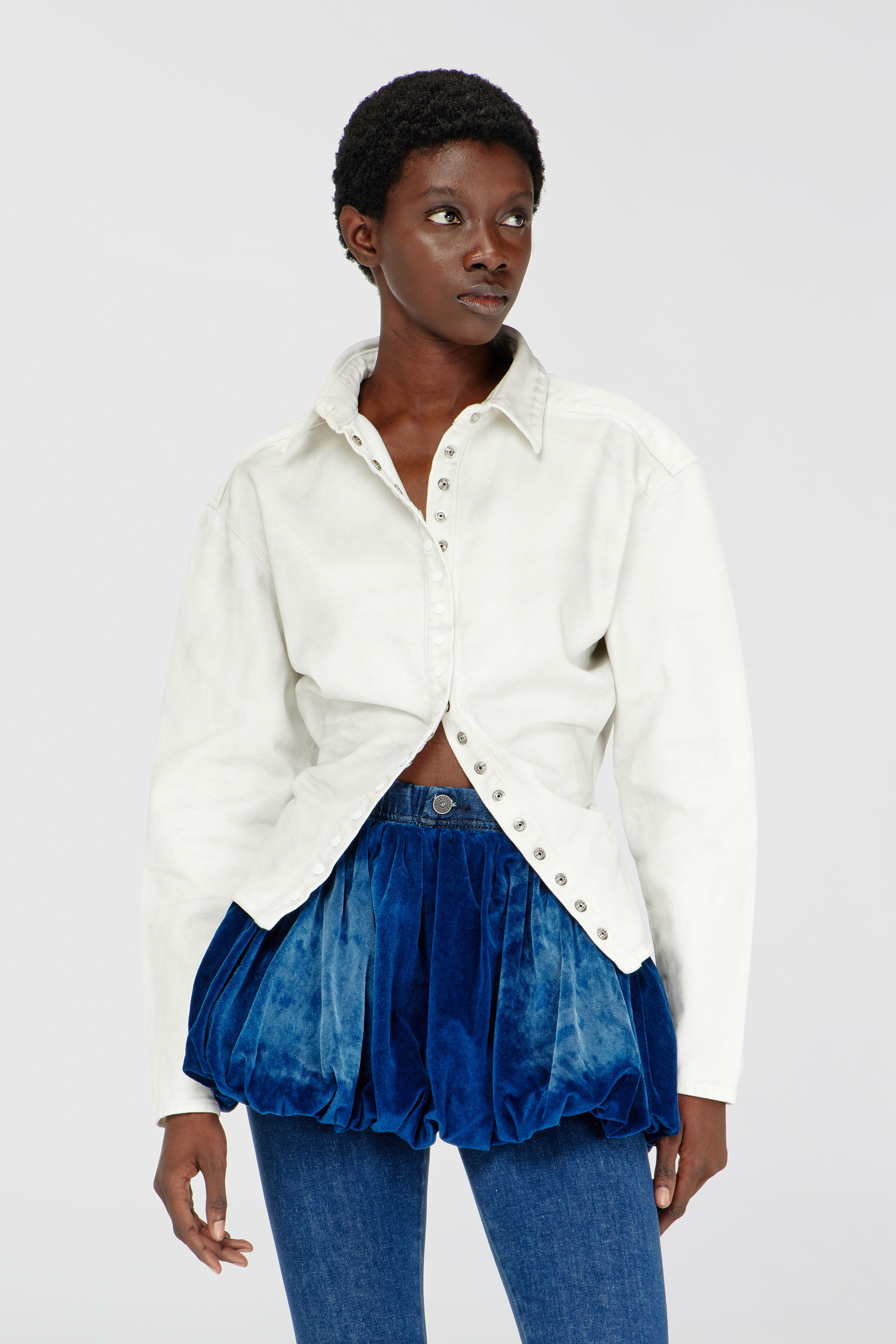 Diesel - DE-PLAZY-FSJ1, Camicia fitted in denim Donna in Bianco - 3