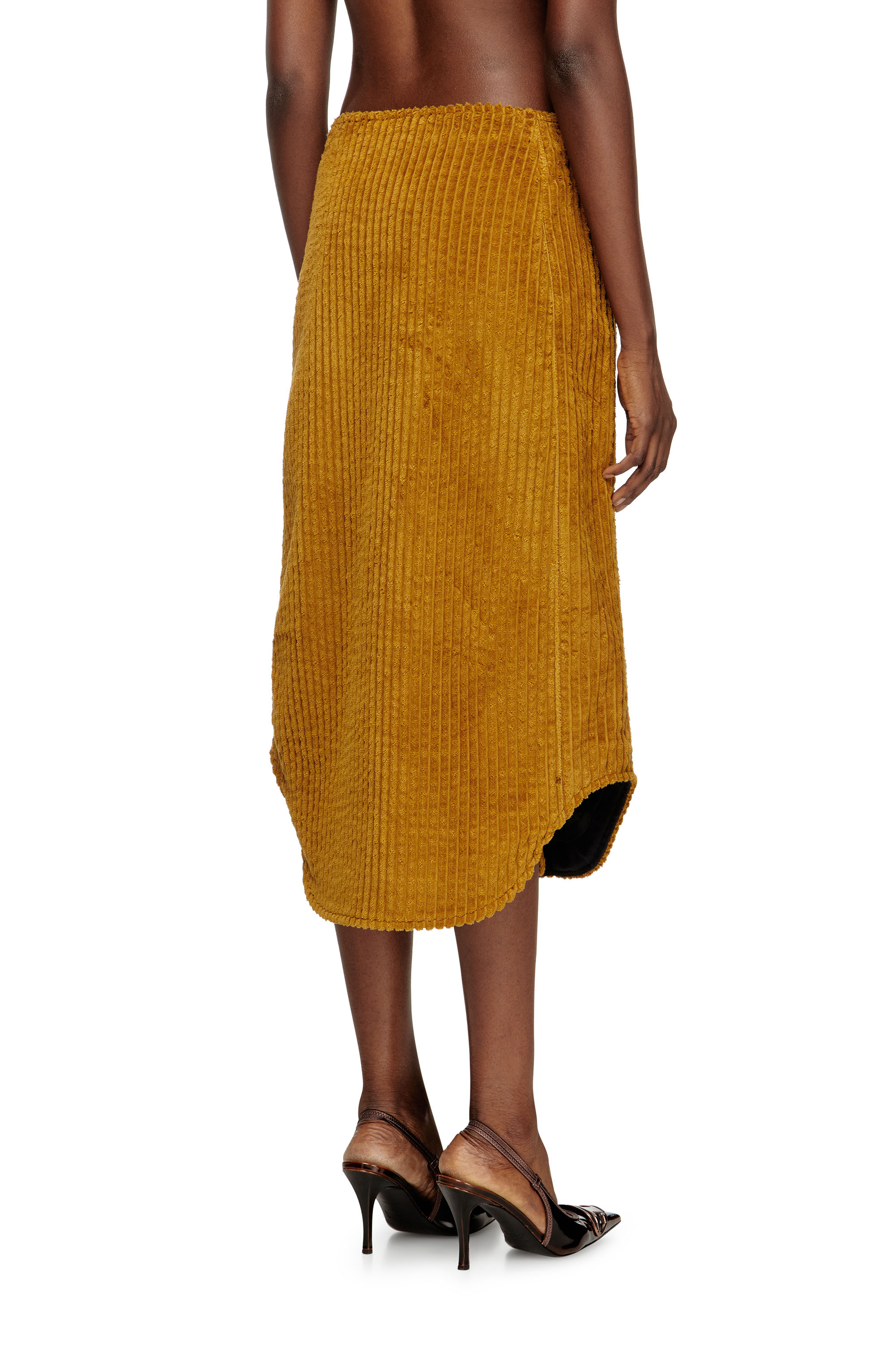 O-LLIPOP, Marrone Chiaro Diesel - O-LLIPOP, Gonna midi in cotone con zip Donna in Marrone - 4