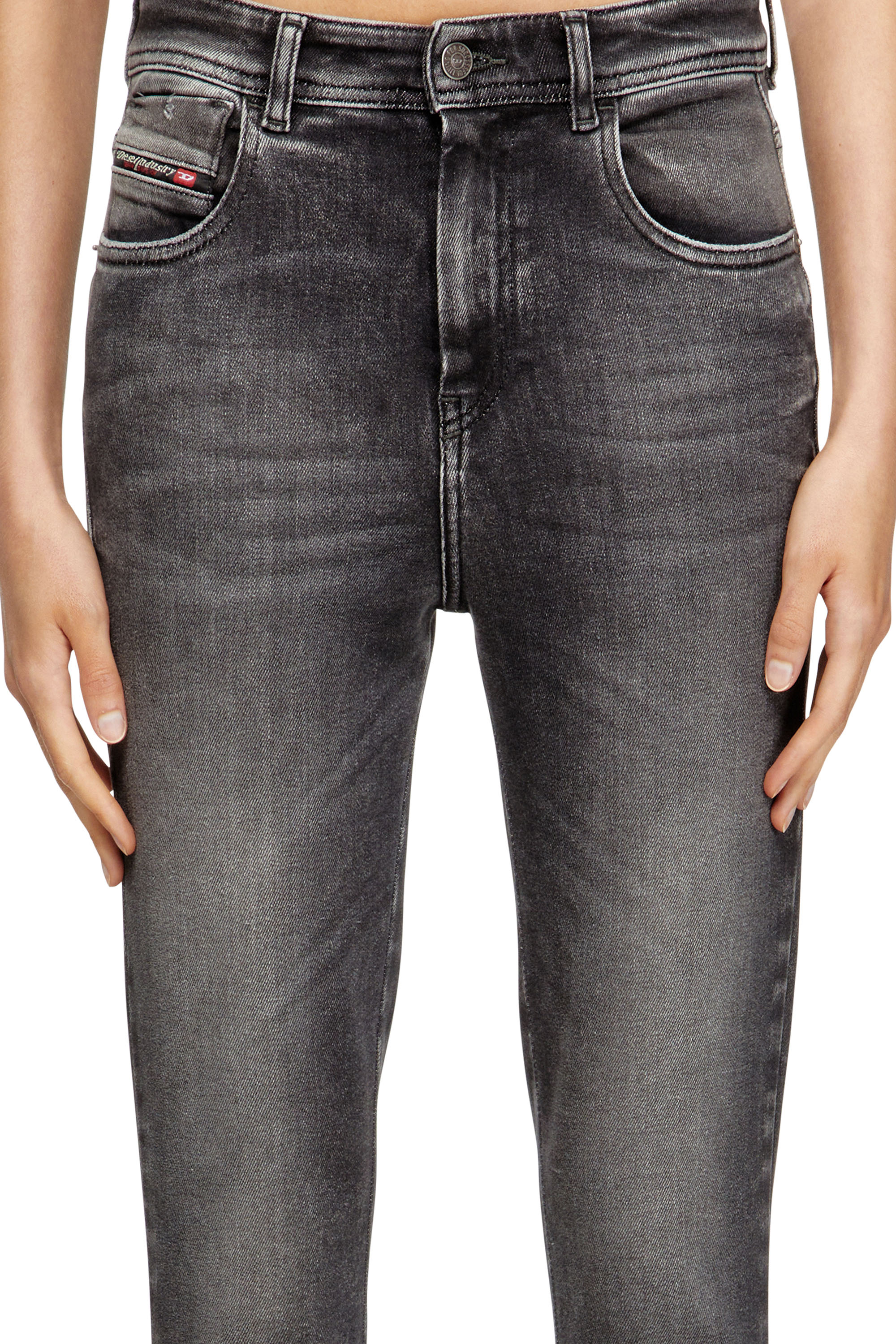 Diesel - Skinny Jeans 1984 Slandy-High 09L93 Donna, Nero/Grigio scuro - Image 5