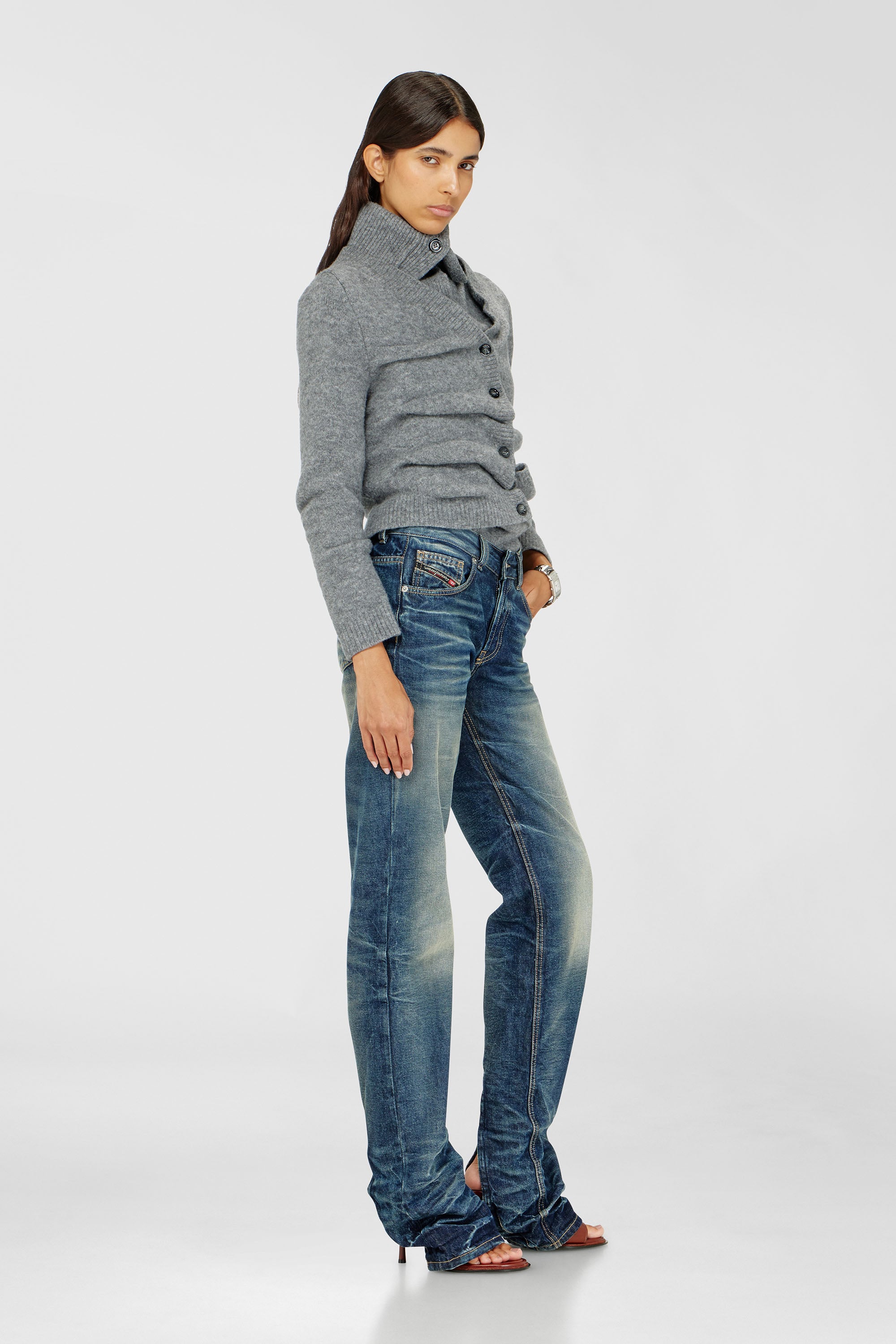 Diesel - Regular Jeans D-Heel 0DBFC Donna, Blu medio - Image 2