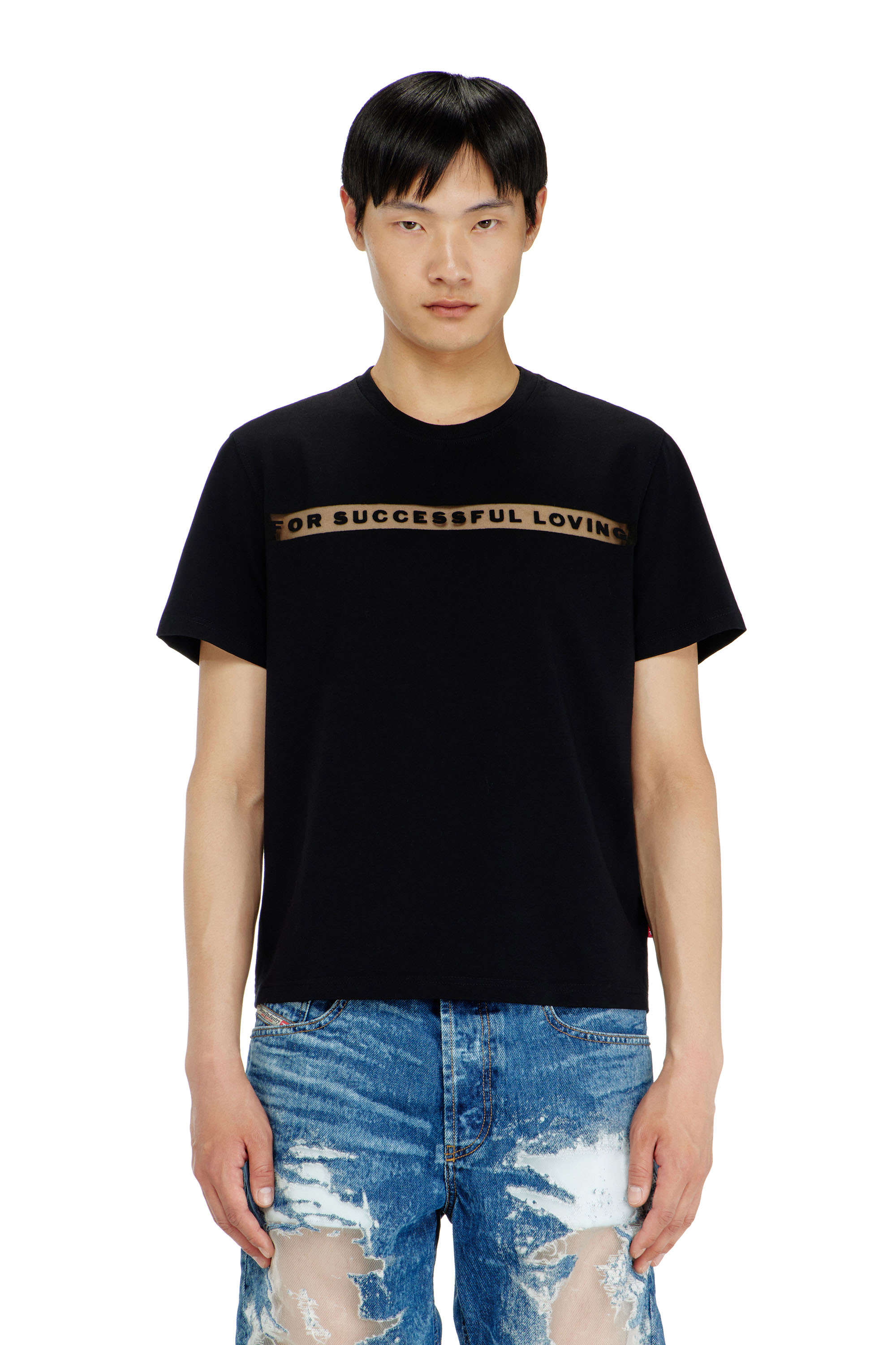 Diesel - PR-T-NOTS-CHI-R, T-shirt con logo For Successful Loving Unisex in Nero - 1