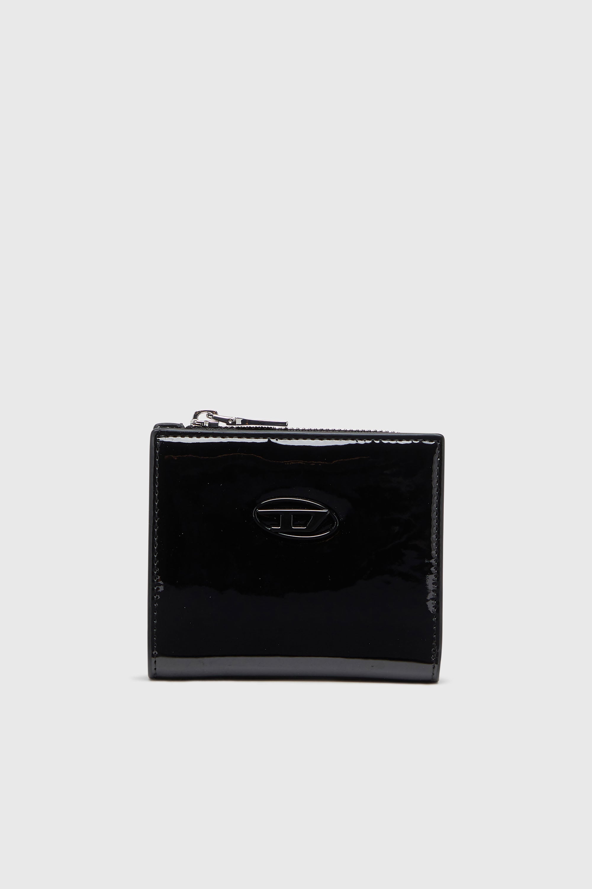 Diesel - PLAY BI FOLD ZIP L, Portafoglio a libro in PU lucido Donna in Nero - 1