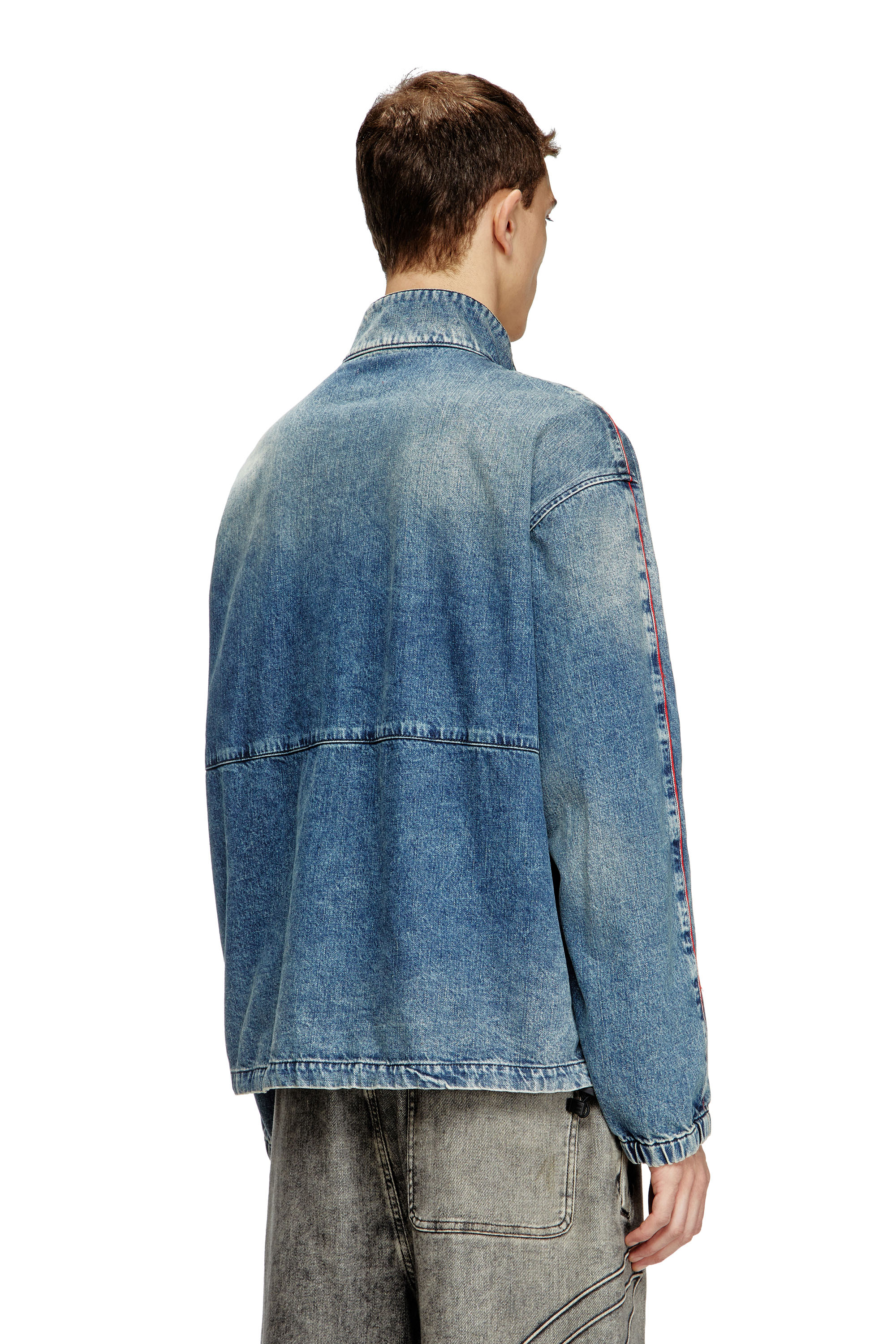 Diesel - D-KRAP-S2, Giacca in denim con profili rossi Uomo in Blu - 4