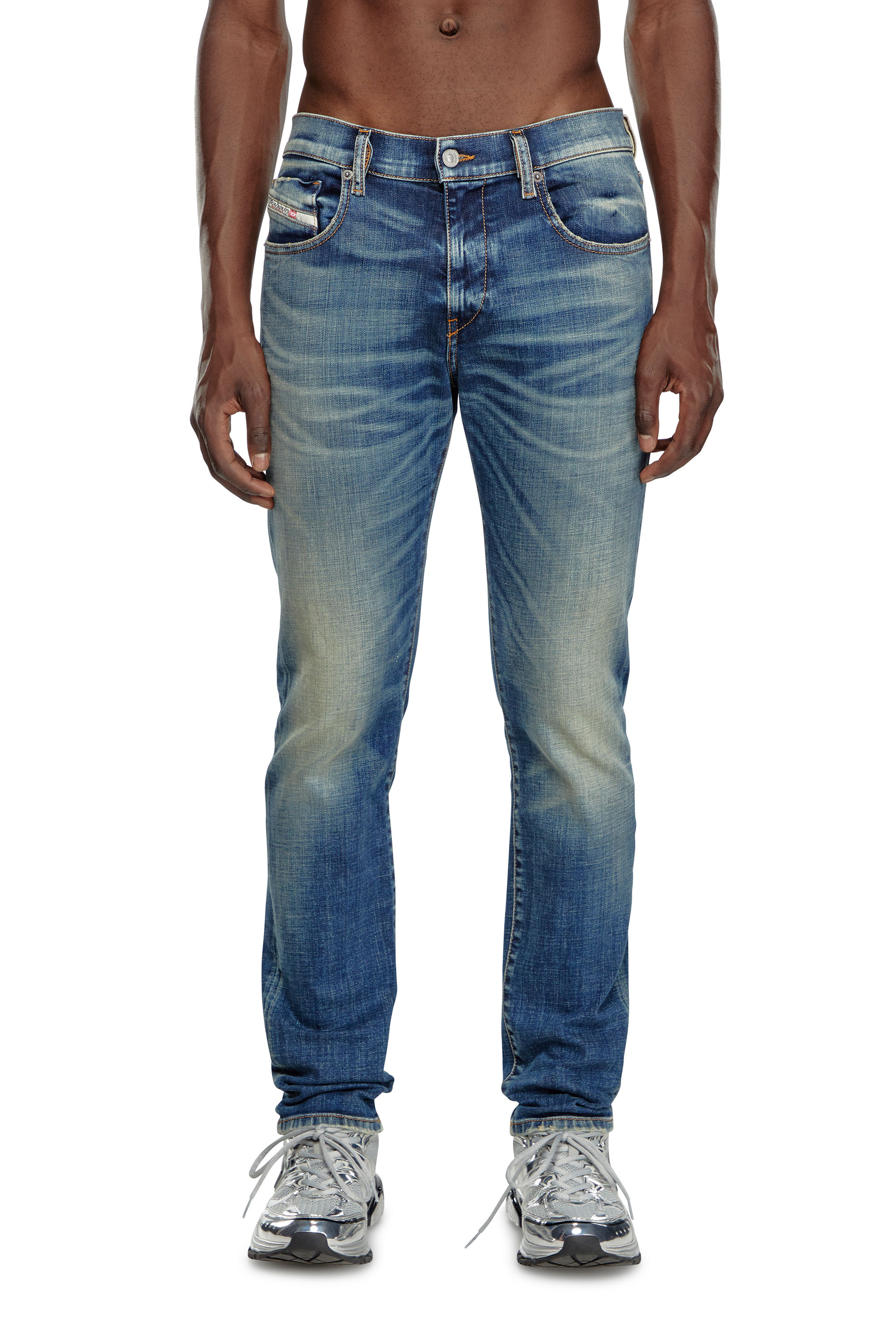 Diesel - Uomo Slim Jeans 2019 D-Strukt 09J50, Blu medio - Image 2