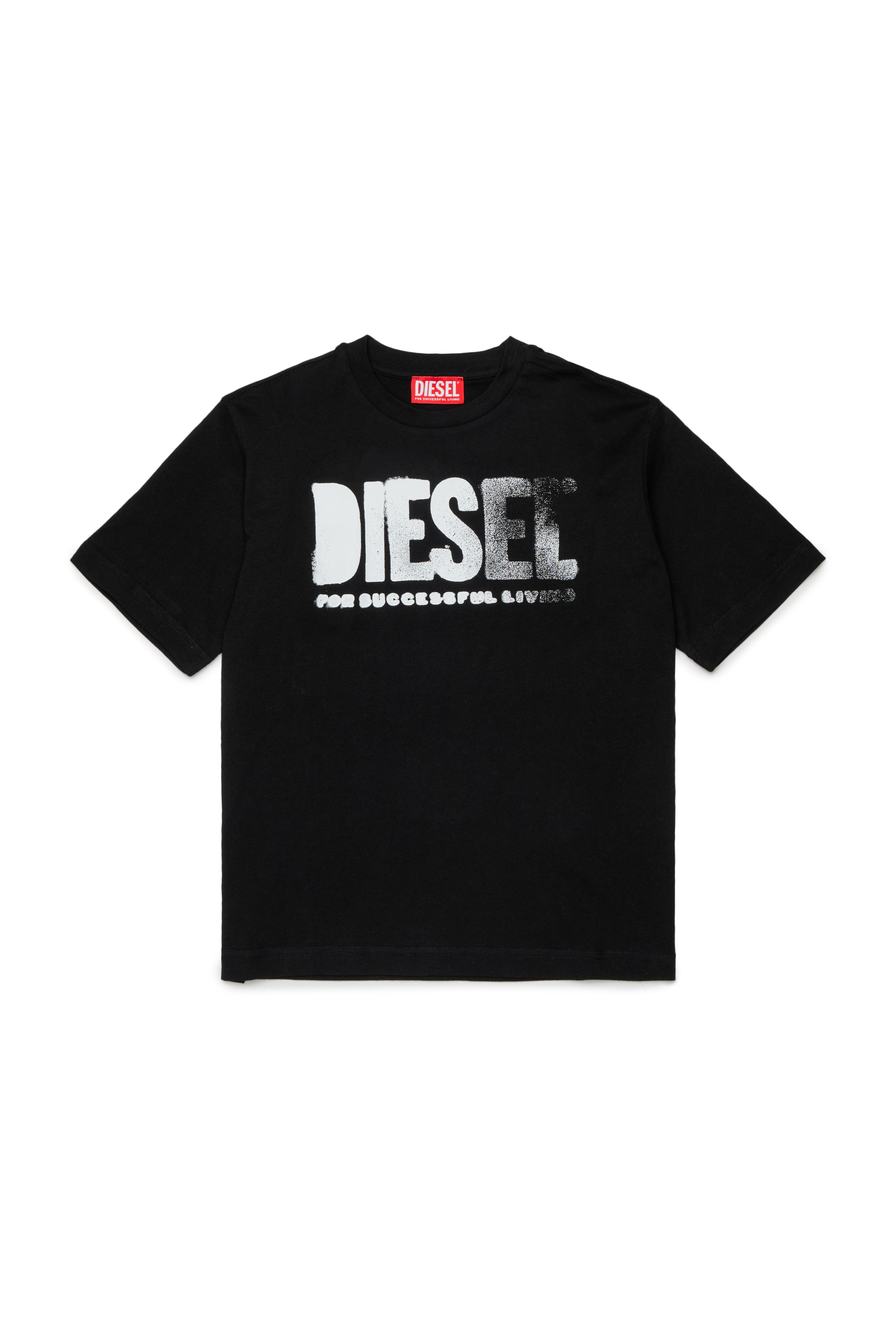 Diesel - THIDE OVER, T-shirt con stampa sfumata Uomo in Nero - 1