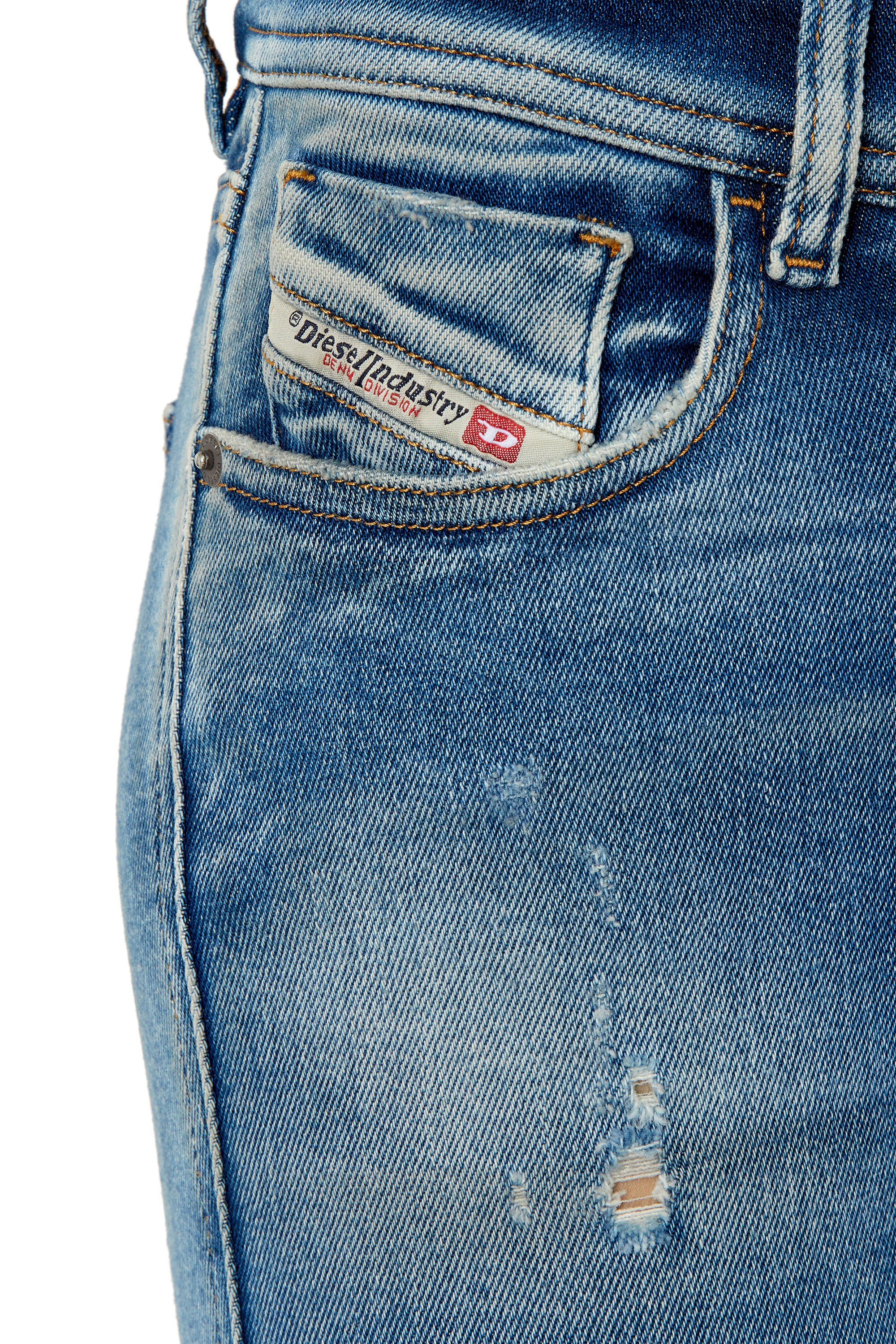 Diesel - 2017 SLANDY 09E91 Super skinny Jeans, Blu Chiaro - Image 3