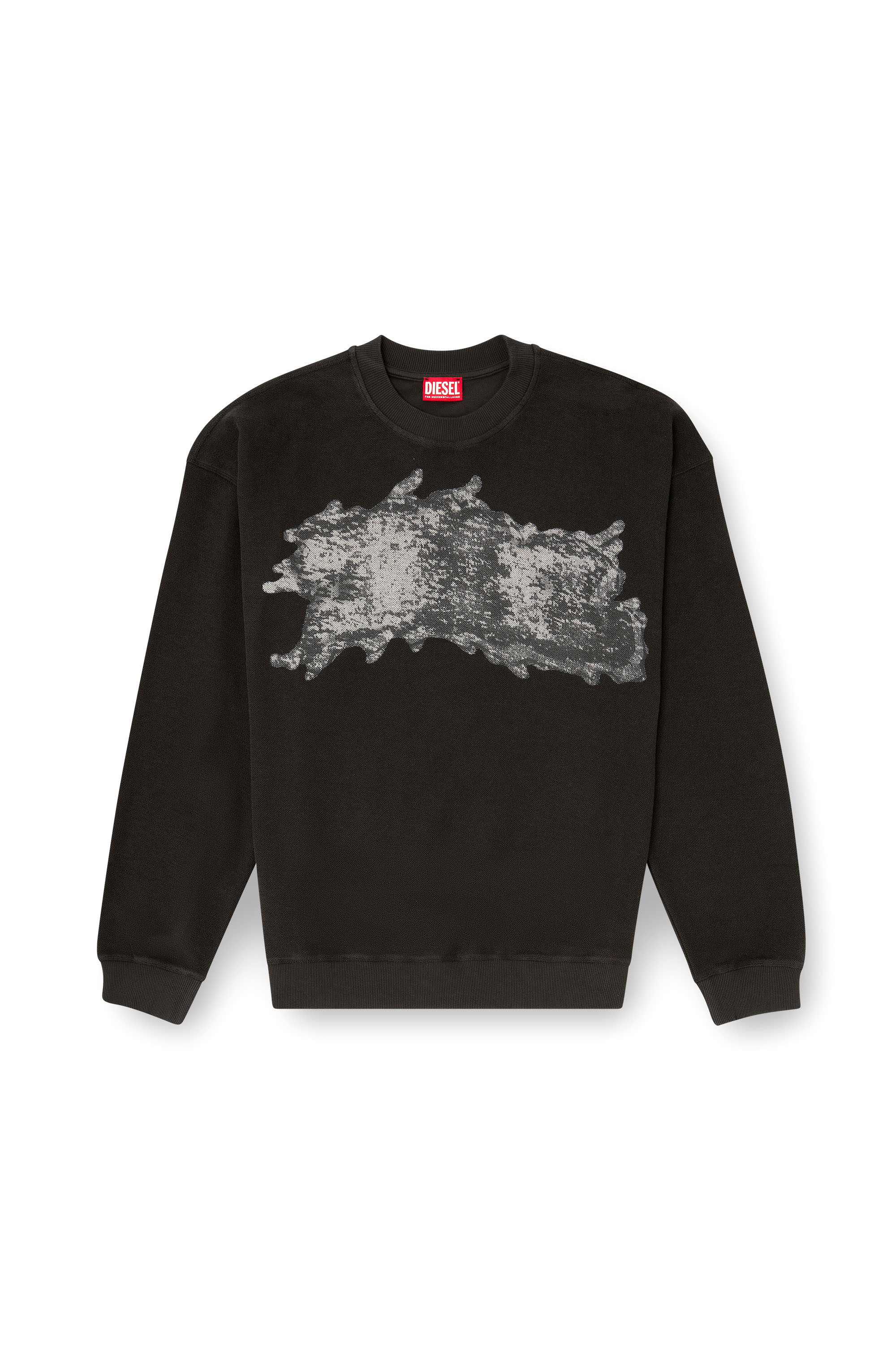 Diesel - S-VALENTIN-JMBV, Felpa con stampa graffiti Uomo in Grigio - 3